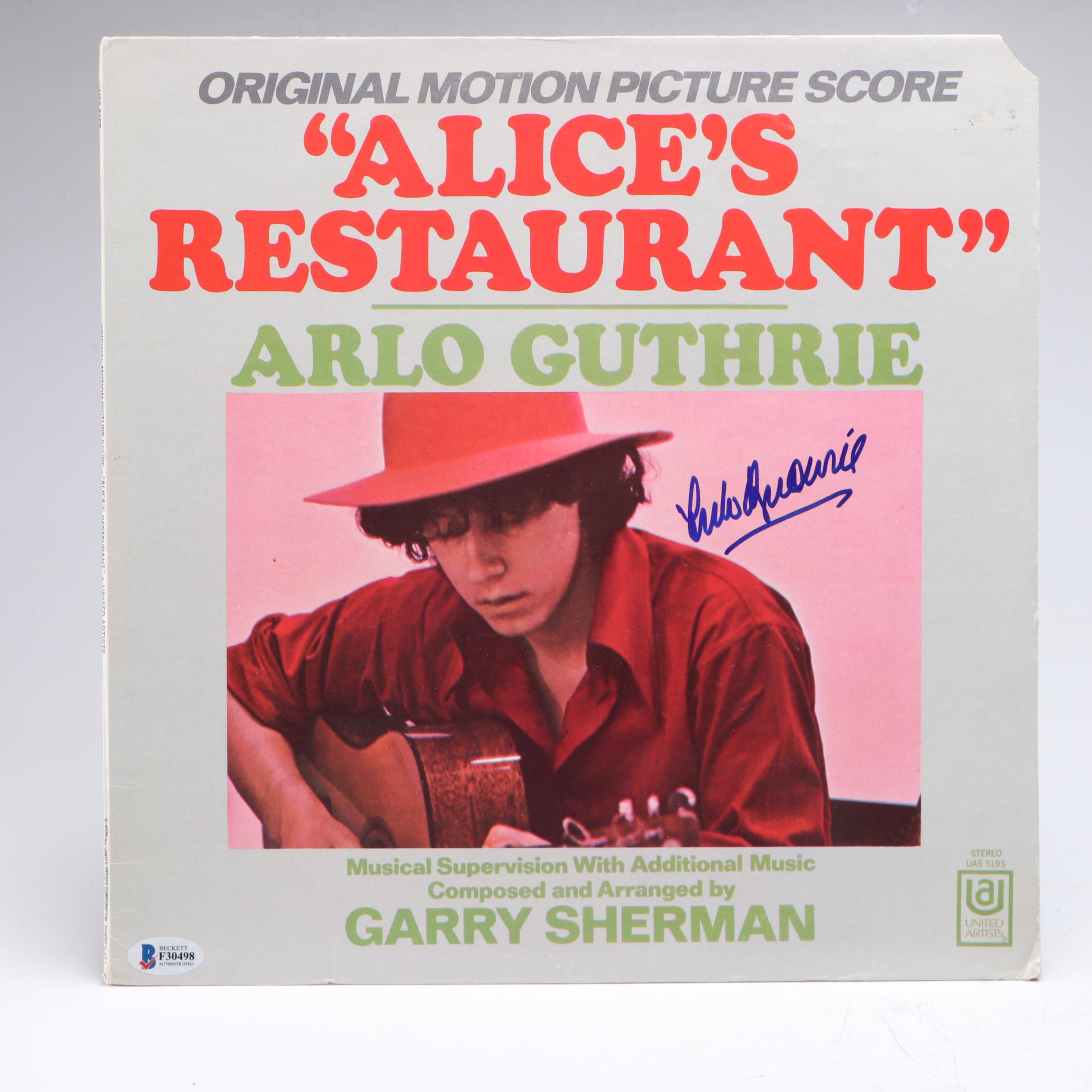Arlo Guthrie Signed "Alice's Restaurant" Sleeve with Other Vinyl Record