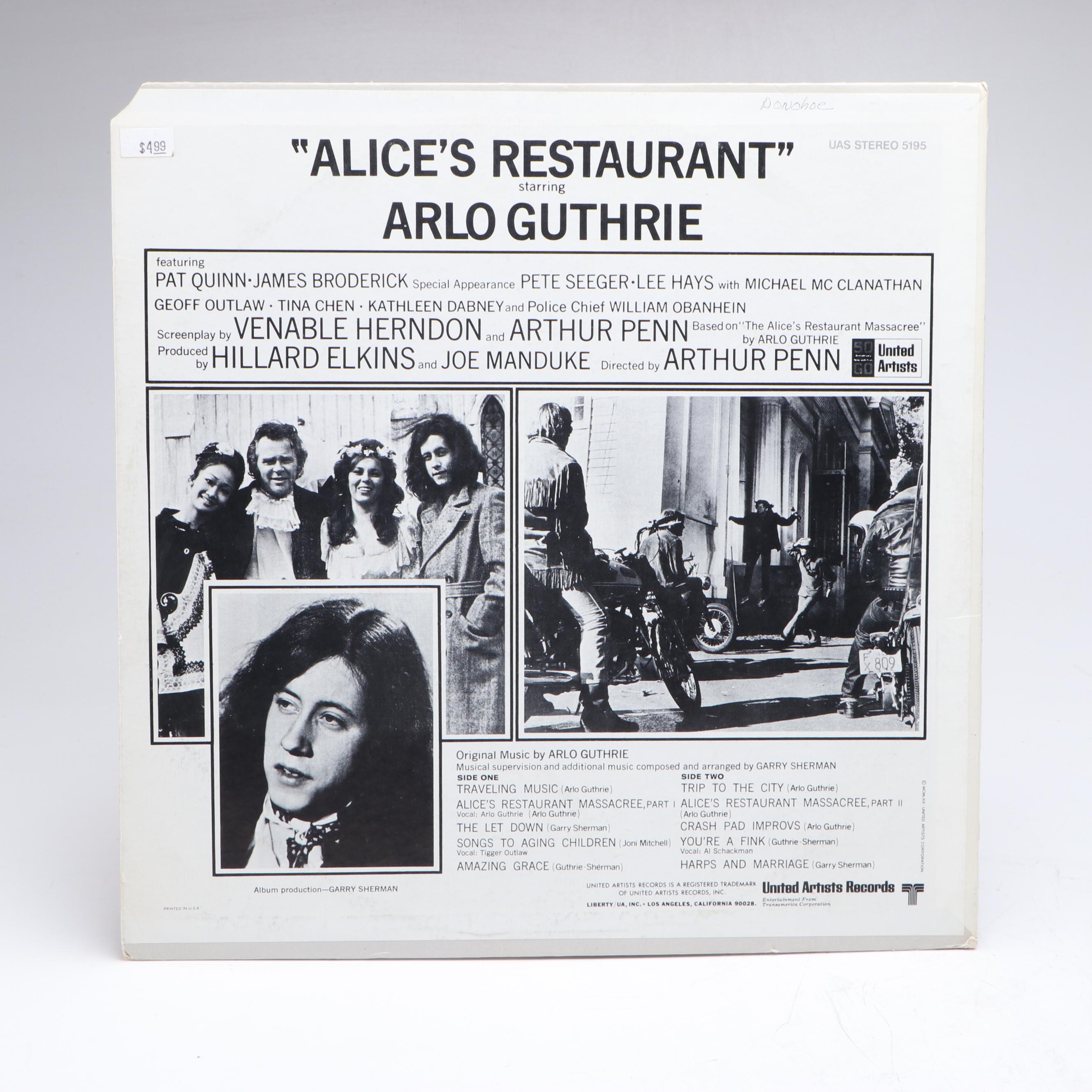 Arlo Guthrie Signed "Alice's Restaurant" Sleeve with Other Vinyl Record