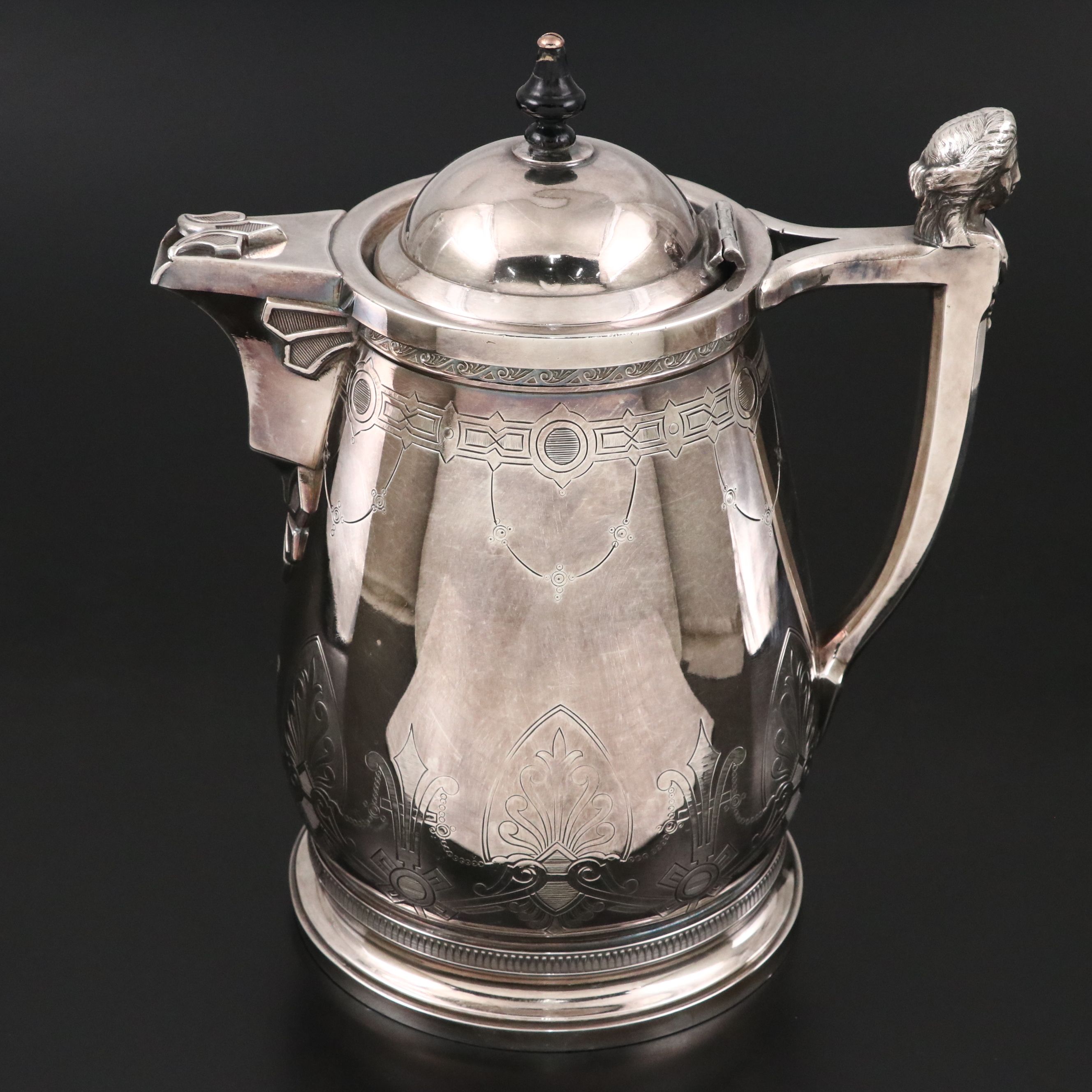 Rogers, Smith & Co. Victorian Silver Plate Pitcher with Handled Bottle Cooler