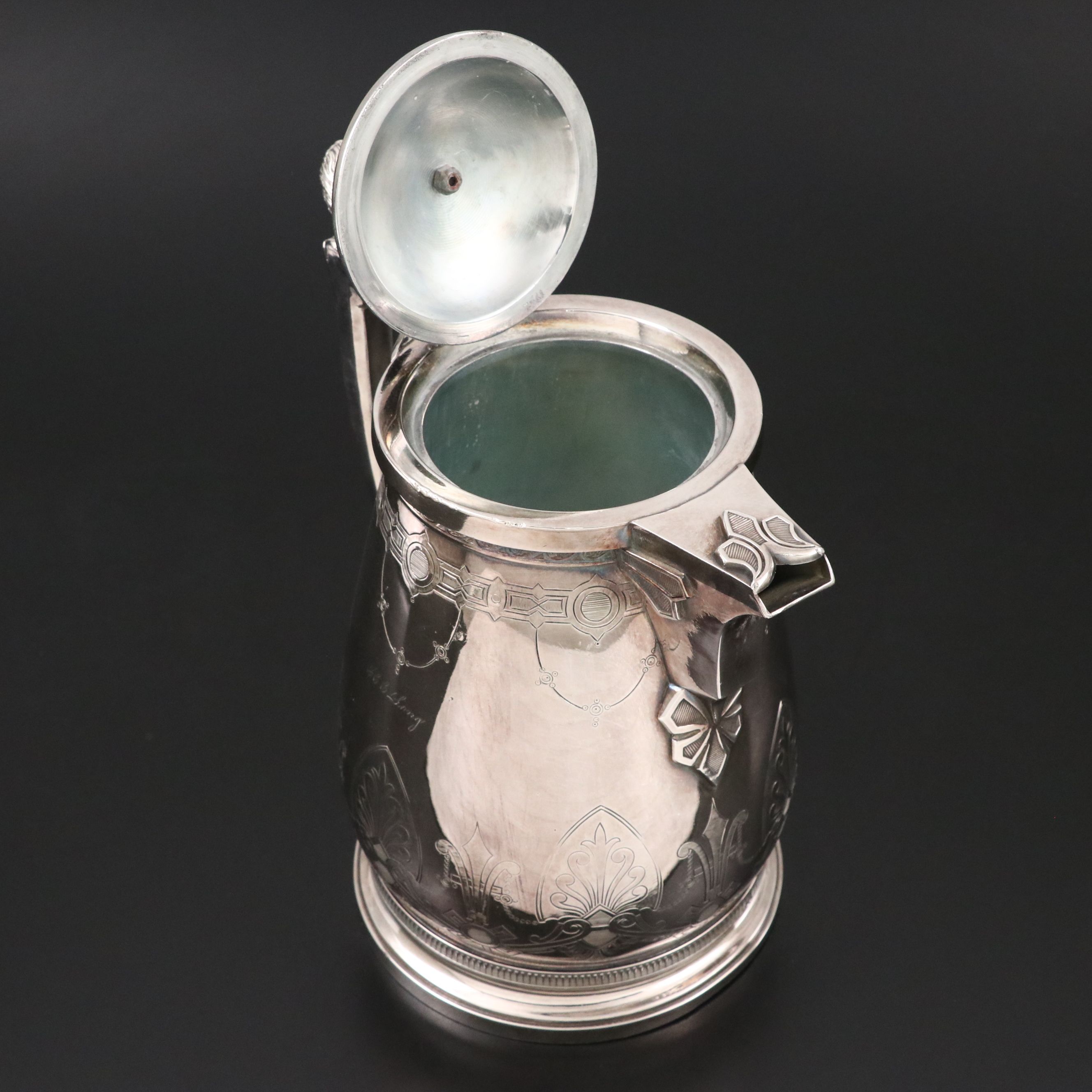 Rogers, Smith & Co. Victorian Silver Plate Pitcher with Handled Bottle Cooler