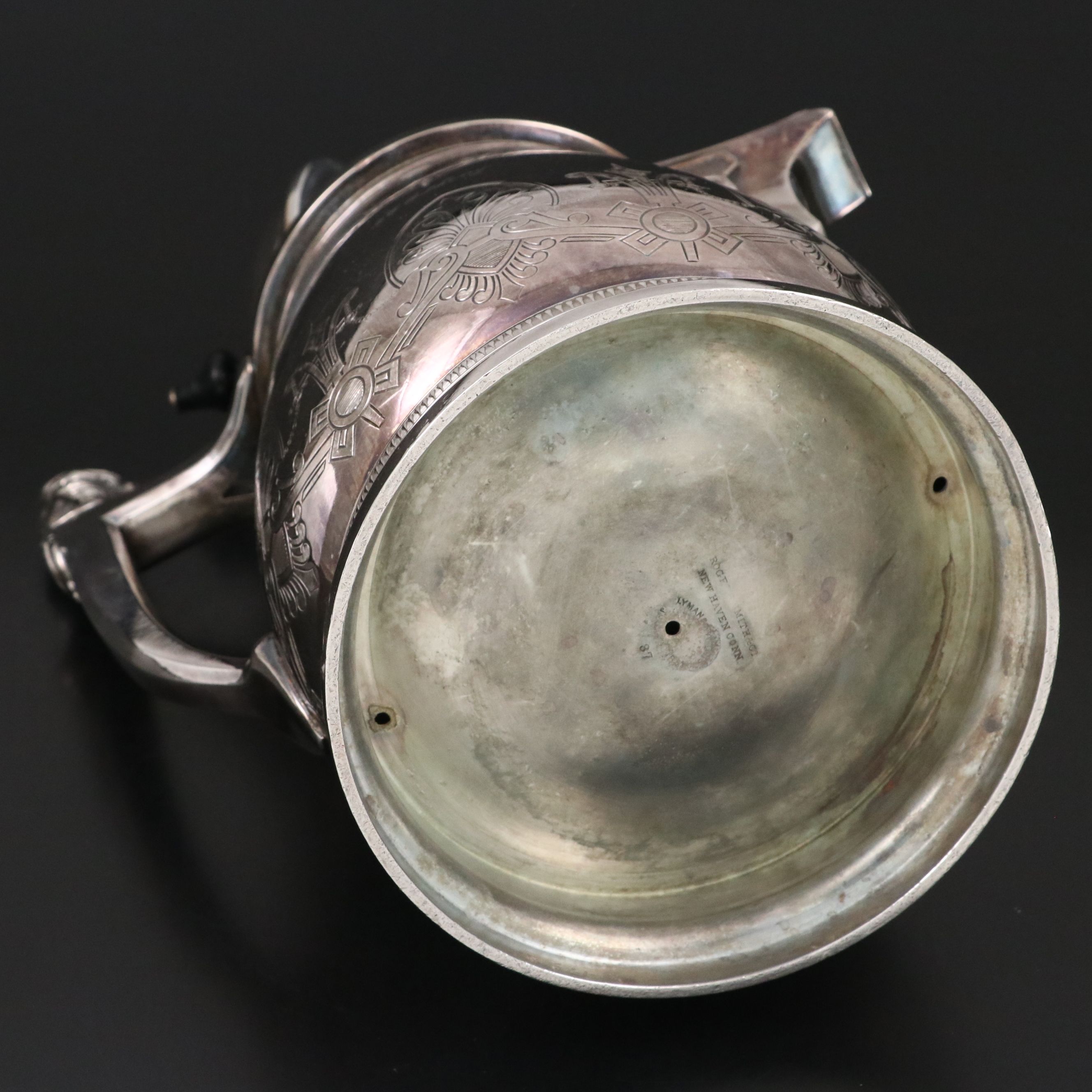 Rogers, Smith & Co. Victorian Silver Plate Pitcher with Handled Bottle Cooler