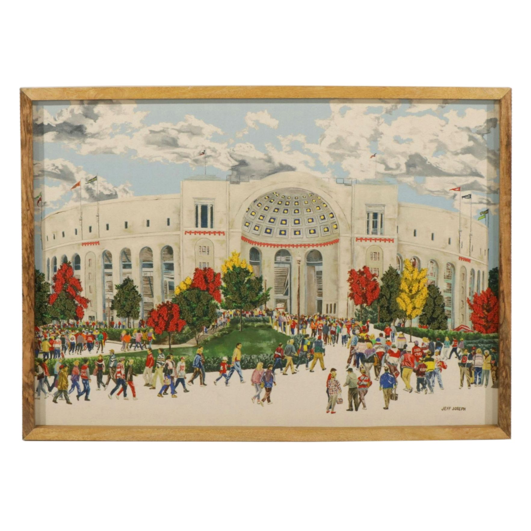 Jeff Joseph Textile Art "The Original Ohio Stadium," Early 21st Century