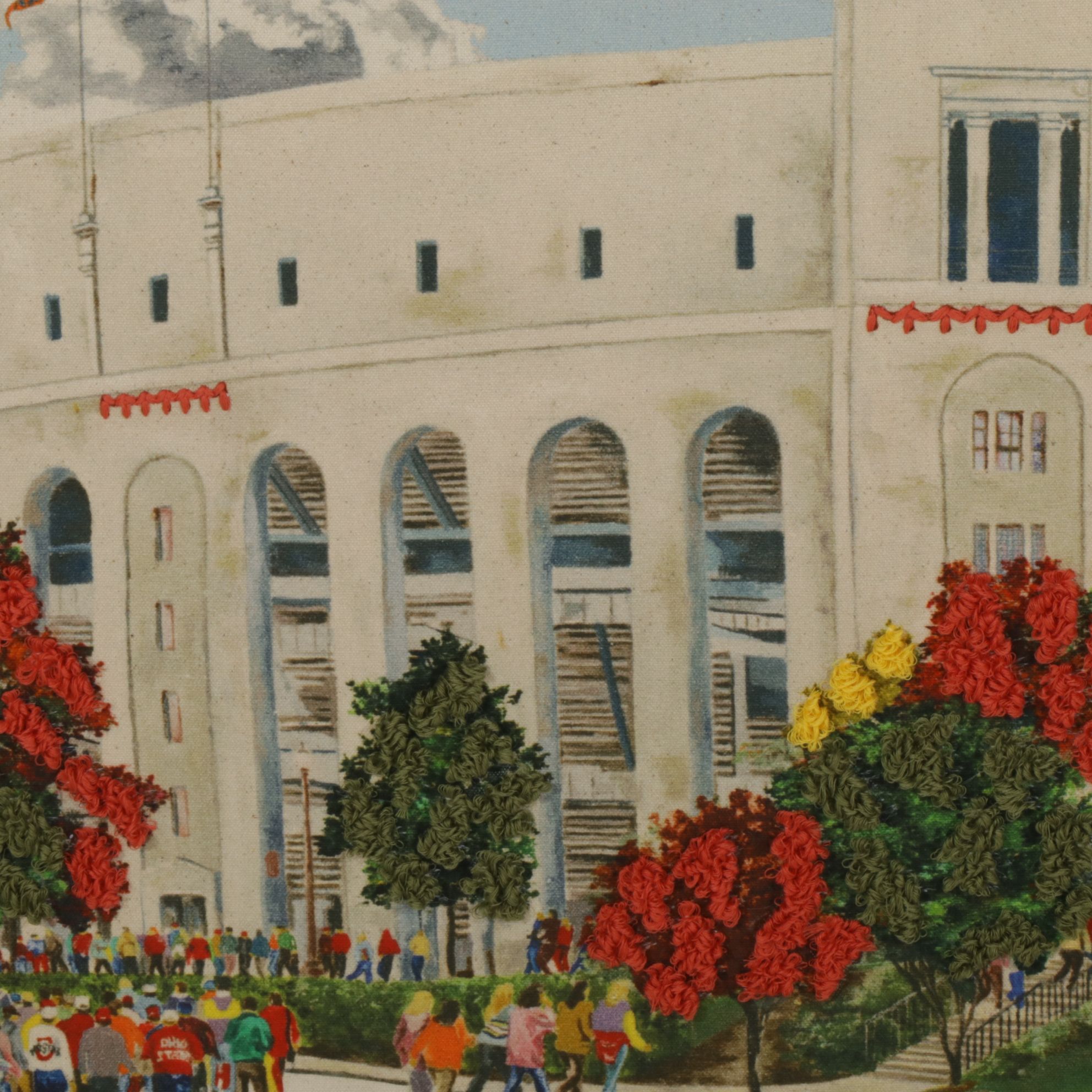 Jeff Joseph Textile Art "The Original Ohio Stadium," Early 21st Century