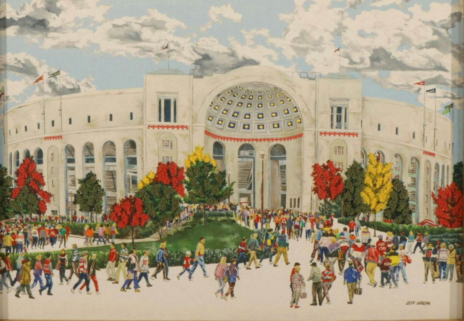 Jeff Joseph Textile Art "The Original Ohio Stadium," Early 21st Century
