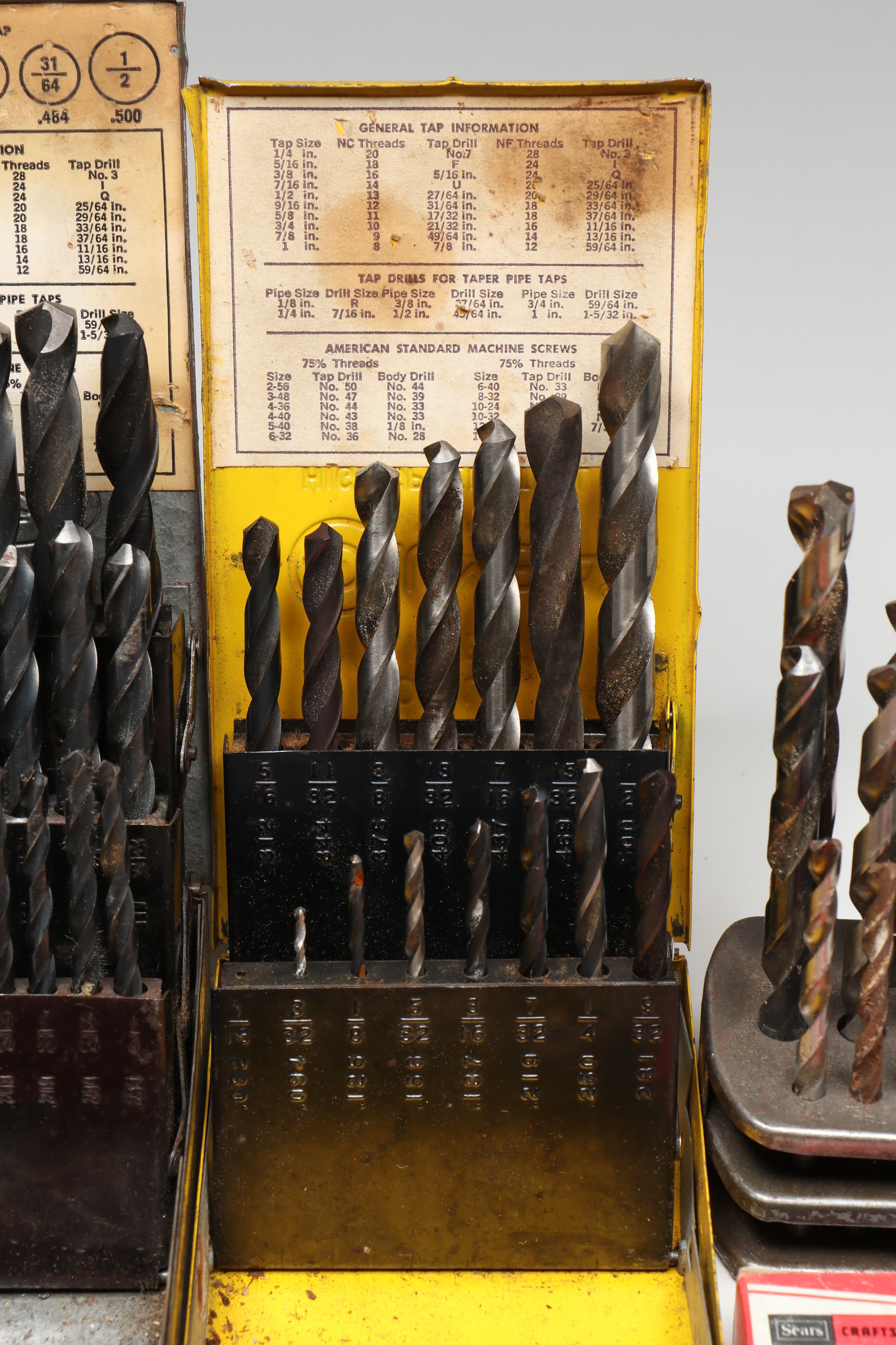 Dayton and Other Drill Bits, and Cases with Eagle and Copper Oil Cans