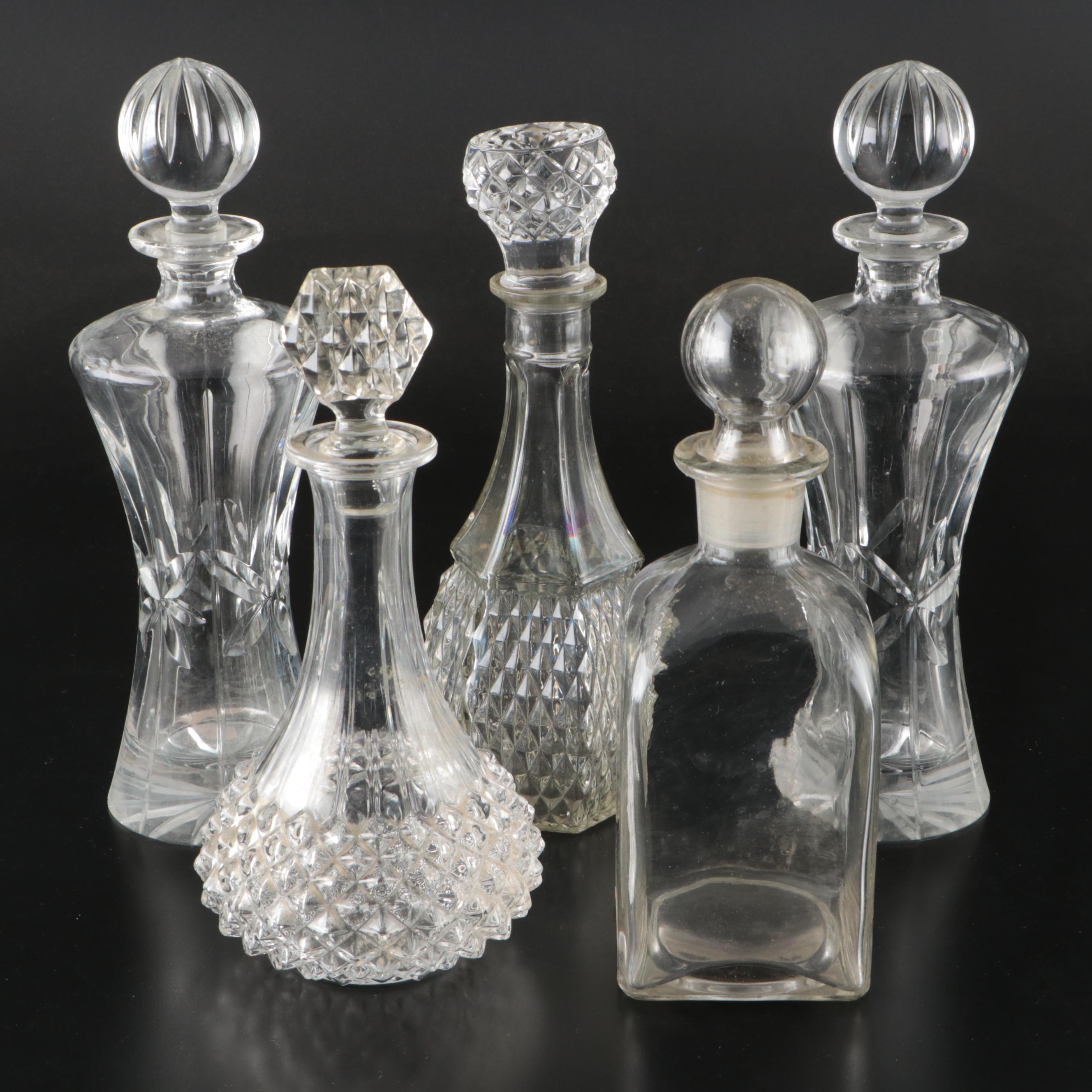 Towle Crystal and Other Glass Stoppered Decanters