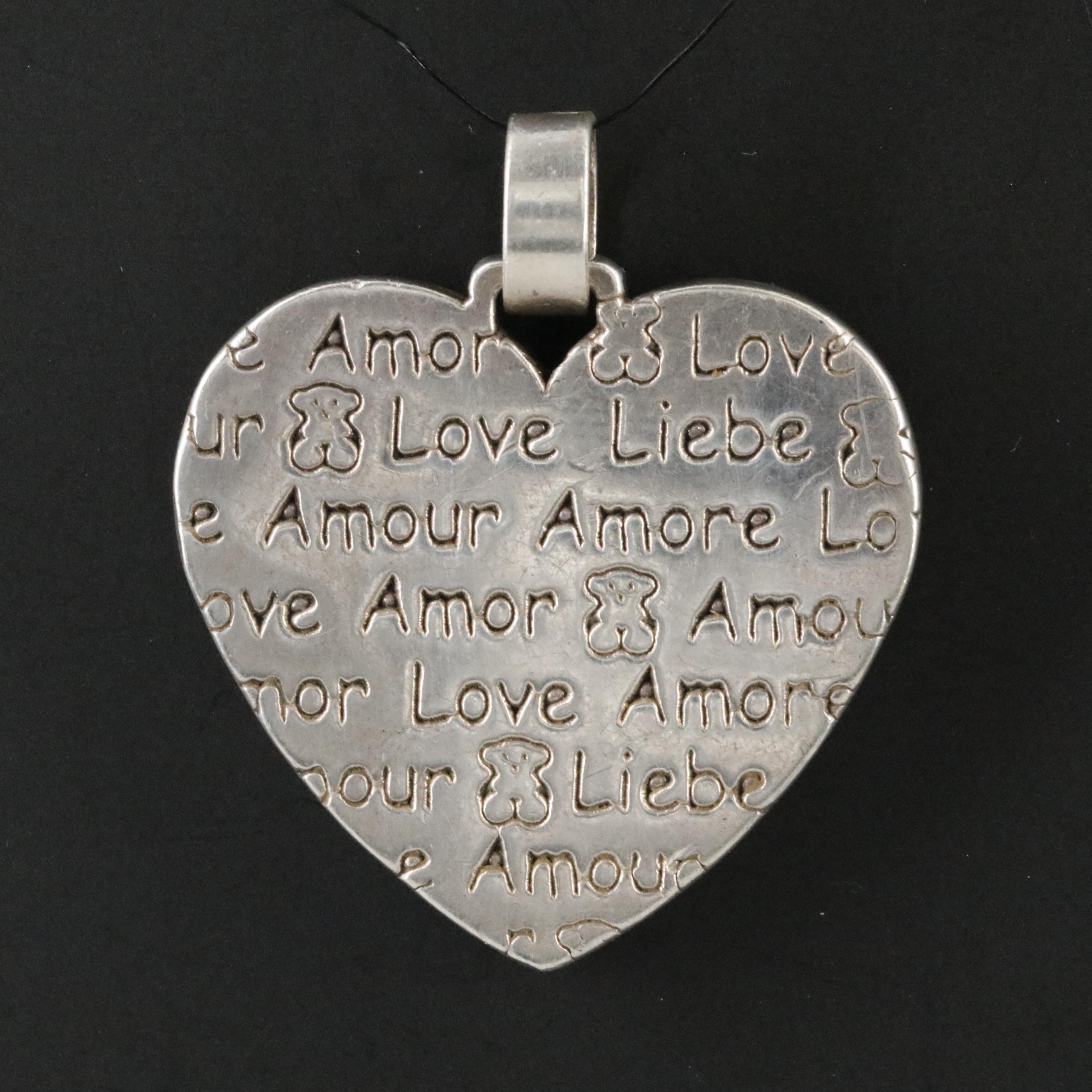 Tous Sterling Love Language Heart Pendant