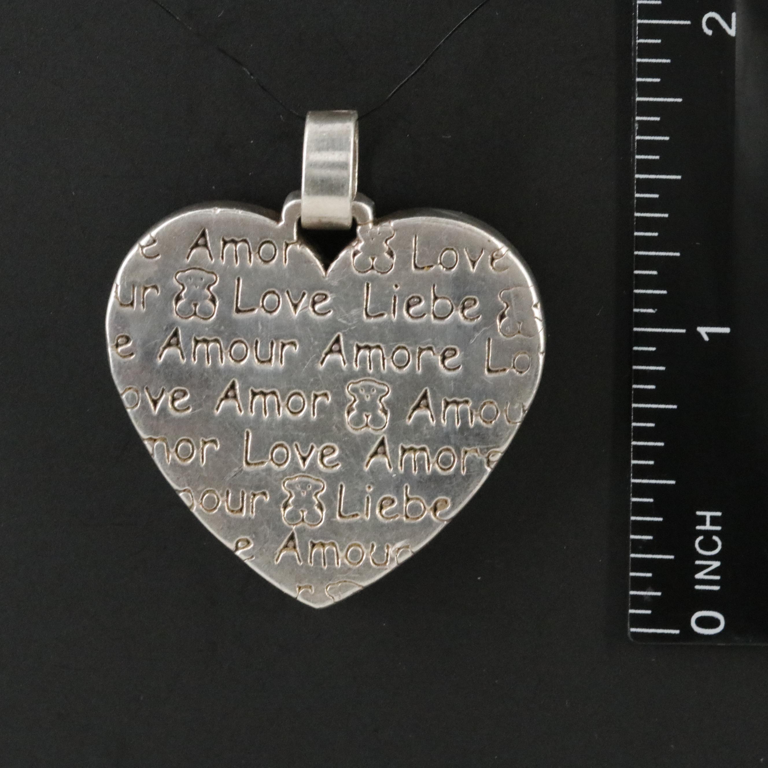 Tous Sterling Love Language Heart Pendant