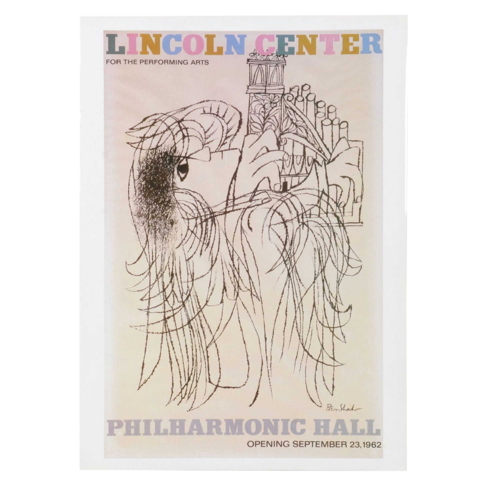 Offset Lithograph after Ben Shahn for Philharmonic Hall Opening