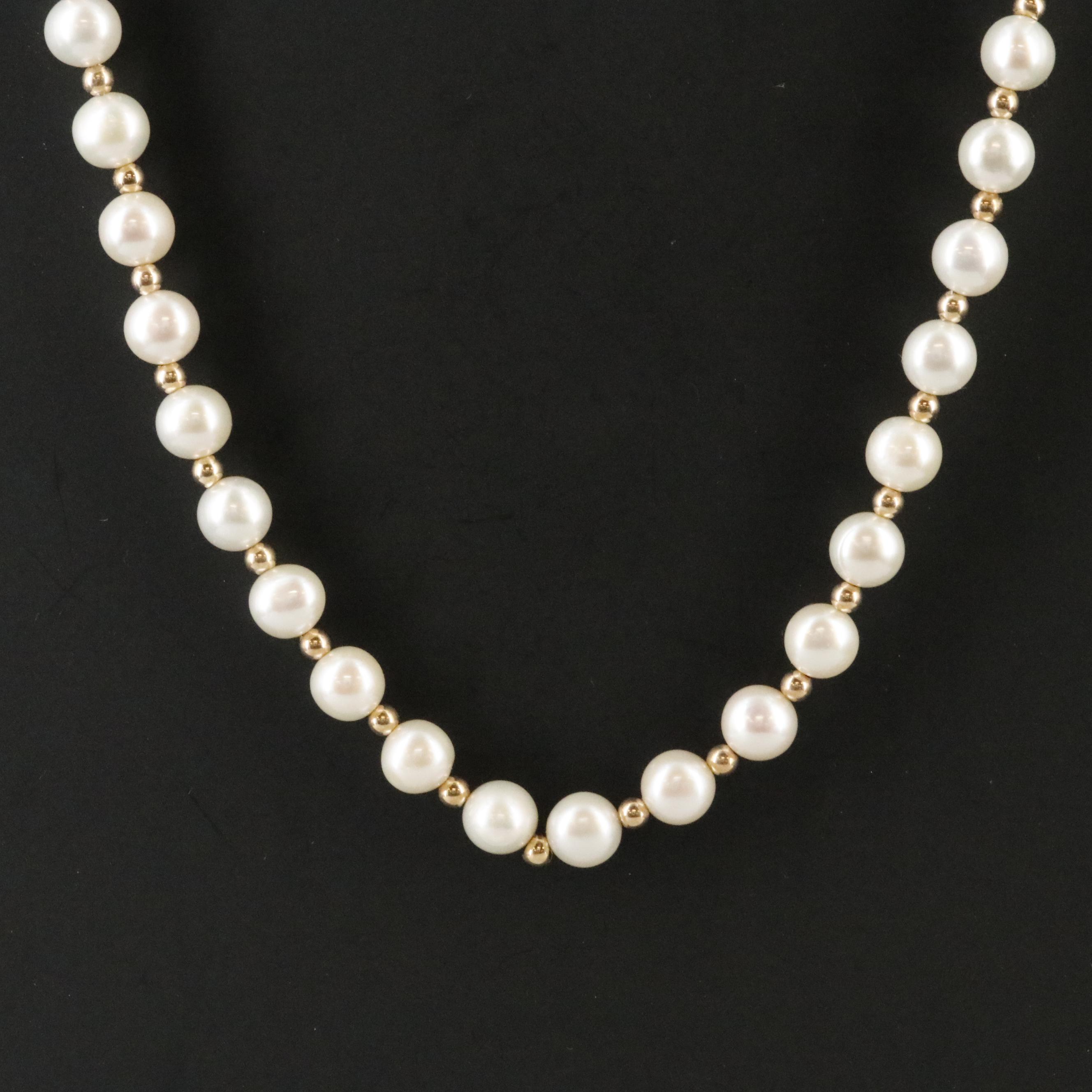 14K Pearl Beaded Necklace