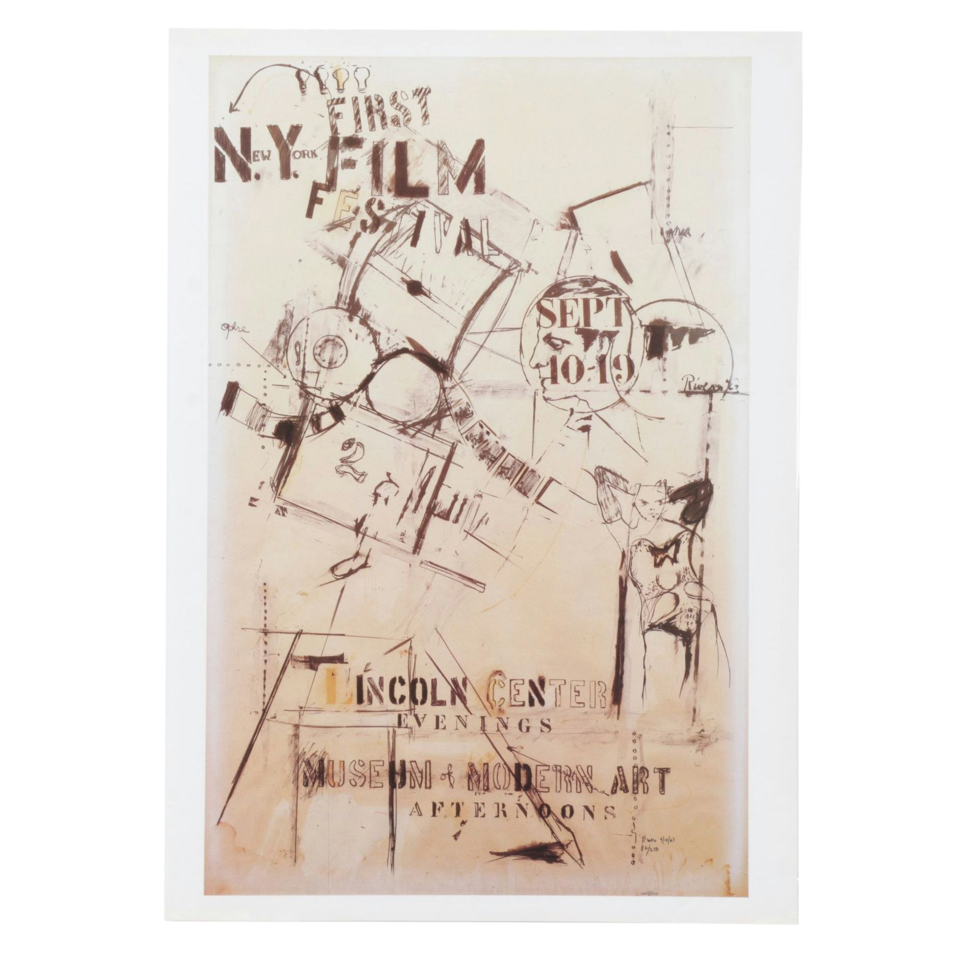 Offset Lithograph after Larry Rivers for First New York Film Festival, 1963