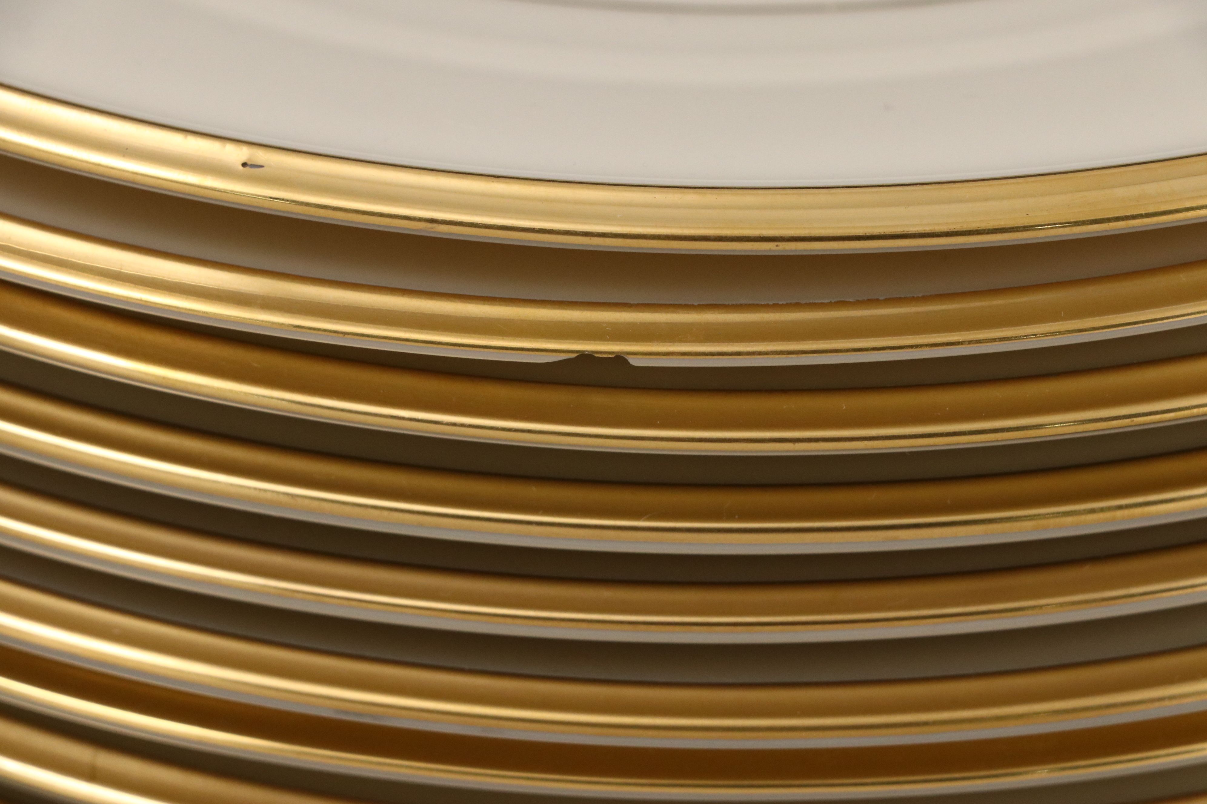 Lenox "Eternal" Gilt Rimmed Ivory Porcelain Dinnerware and Serving Pieces