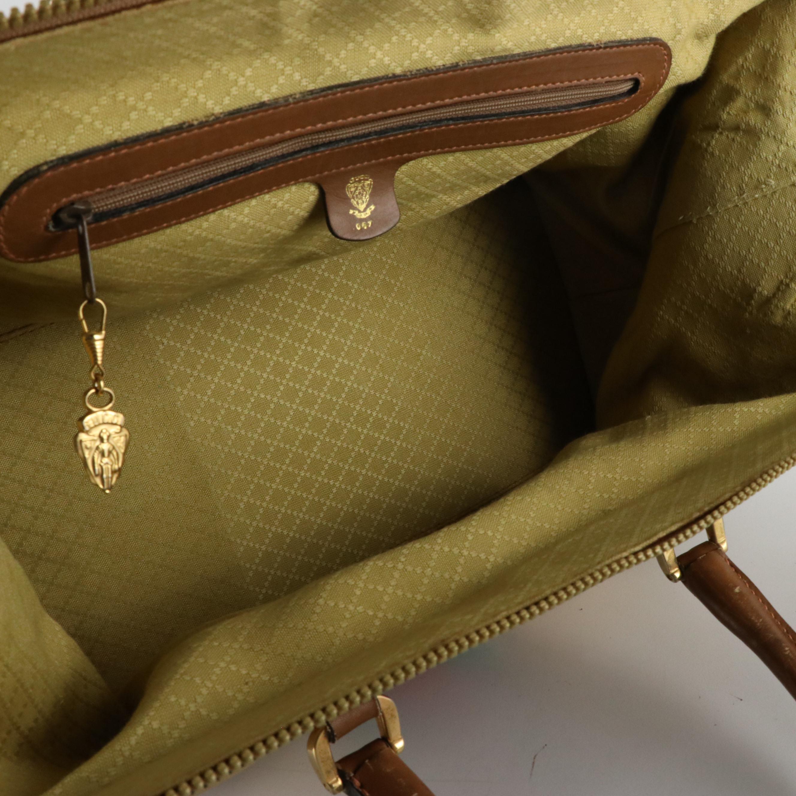 Gucci Web Stripe Boston Bag in Nylon Canvas and Leather, 1970s