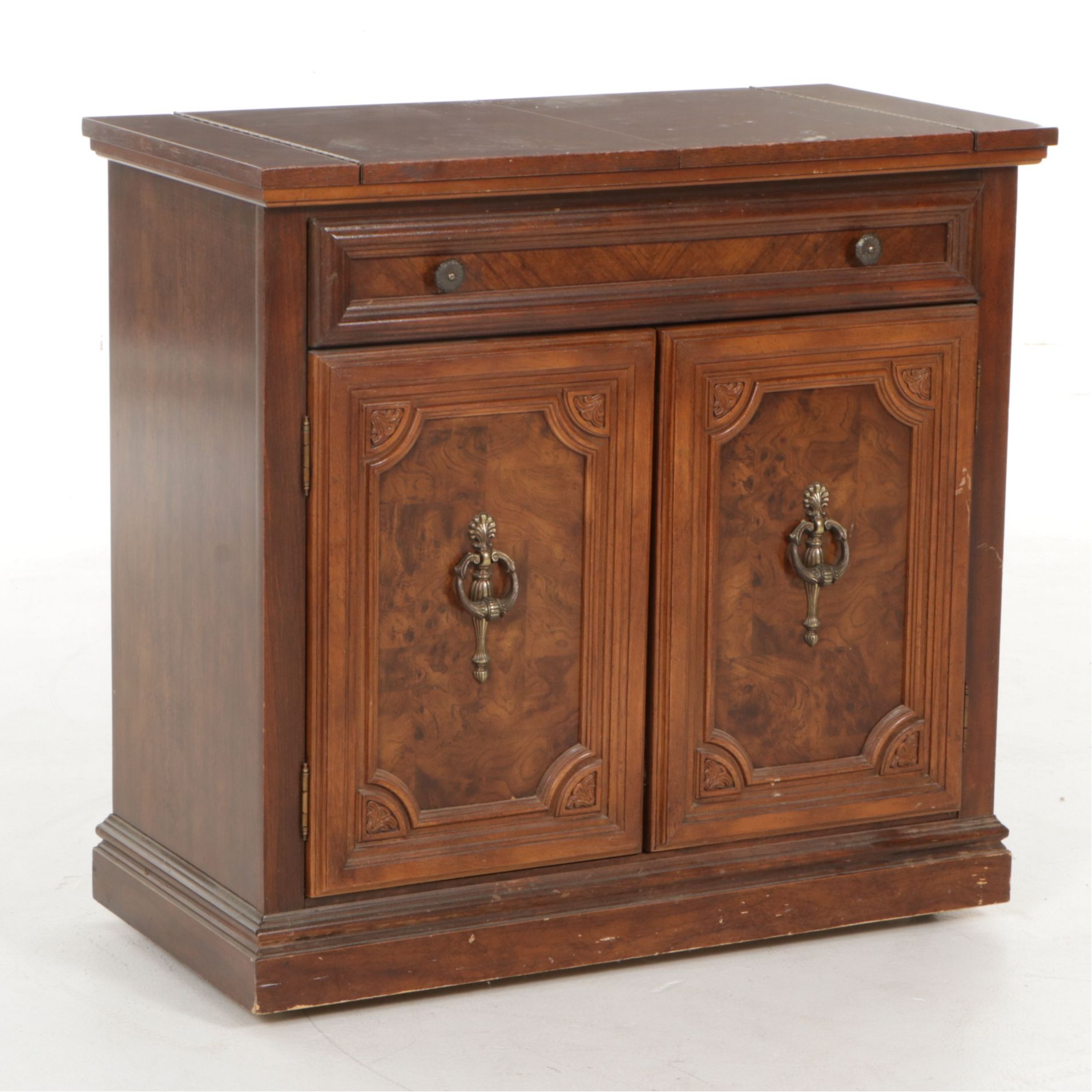 Wood Grain Finished Flip-Top Server, Late 20th Century