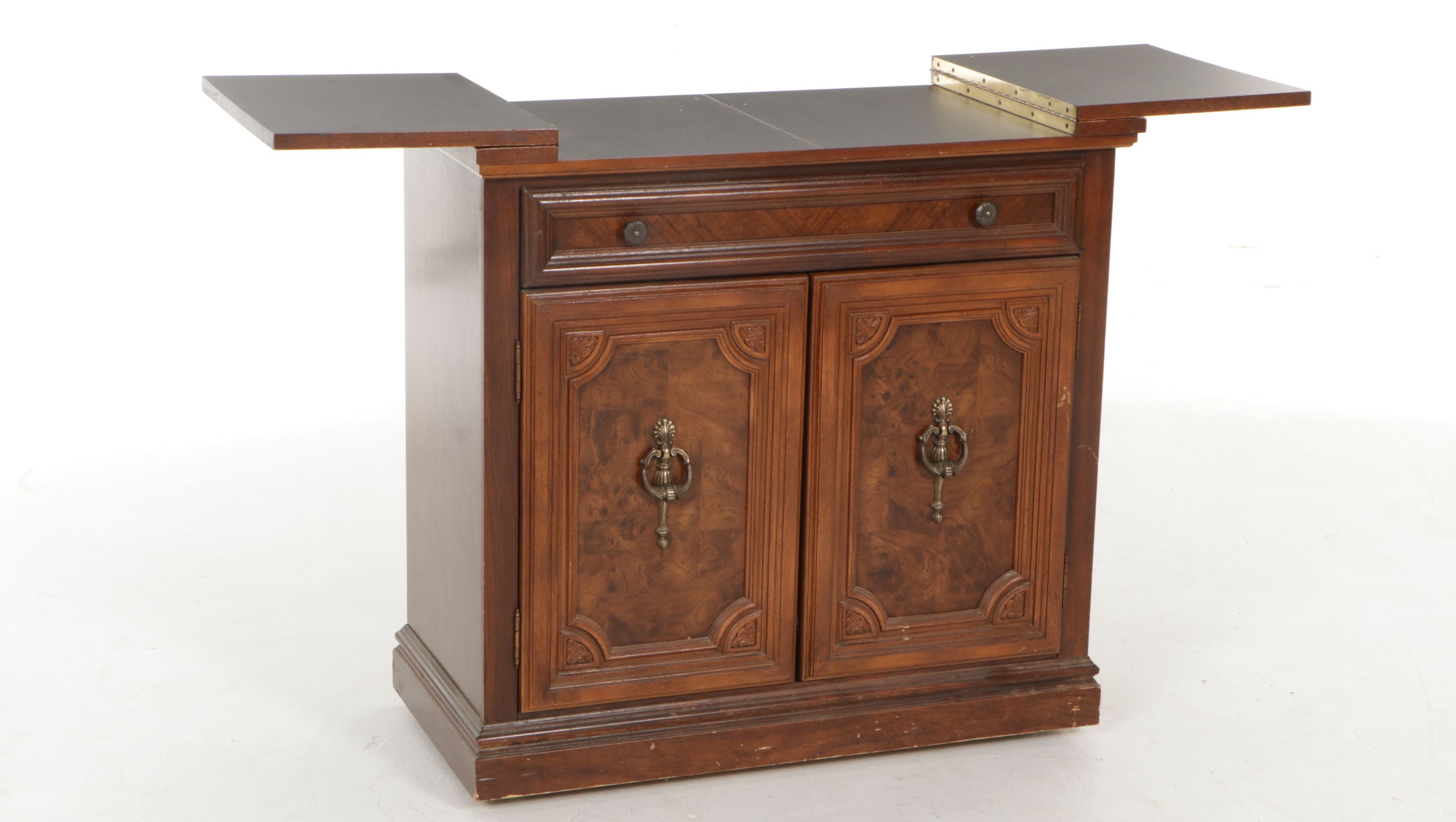 Wood Grain Finished Flip-Top Server, Late 20th Century