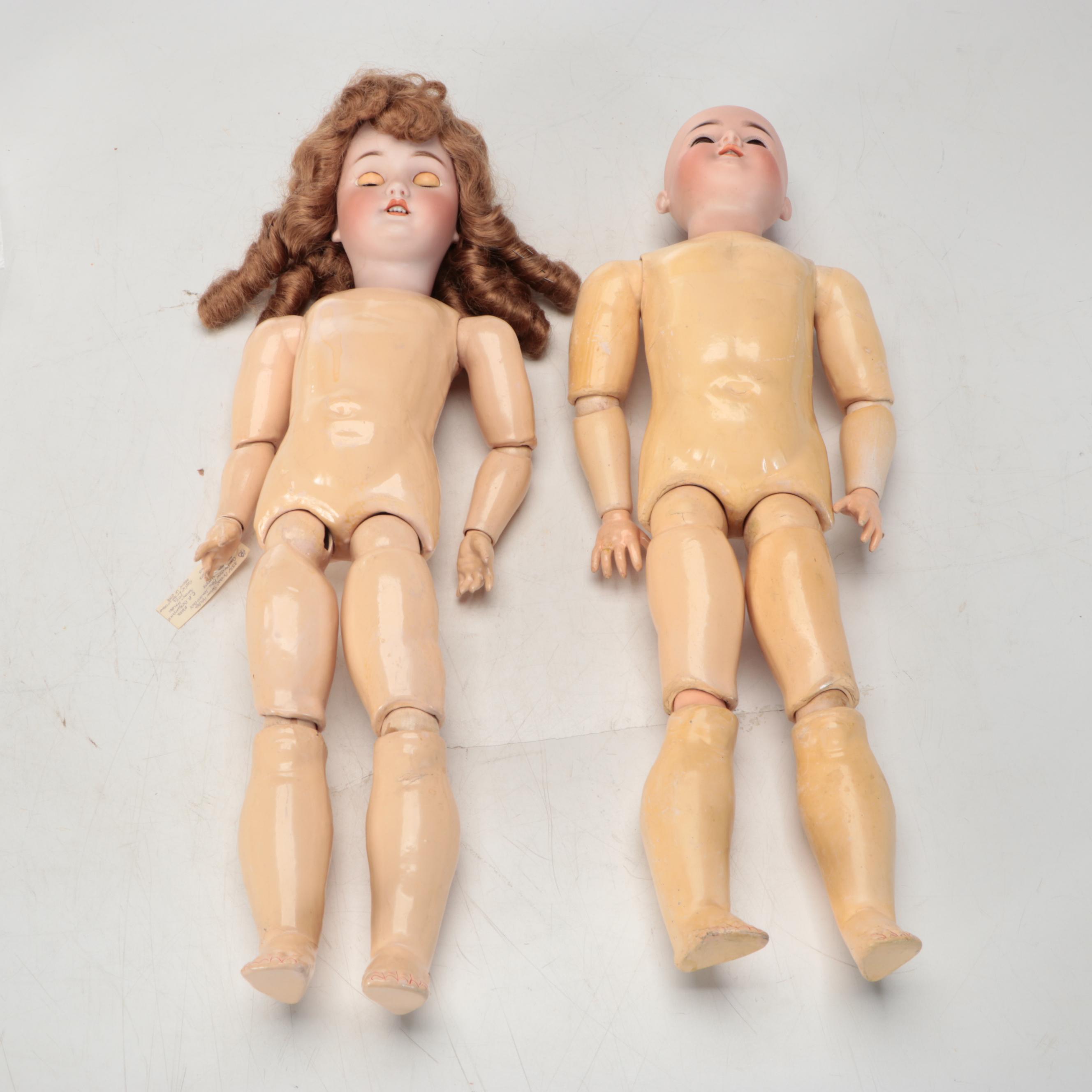 Karl Hartmann and Simon & Halbig Bisque Dolls with Jointed Composition Bodies