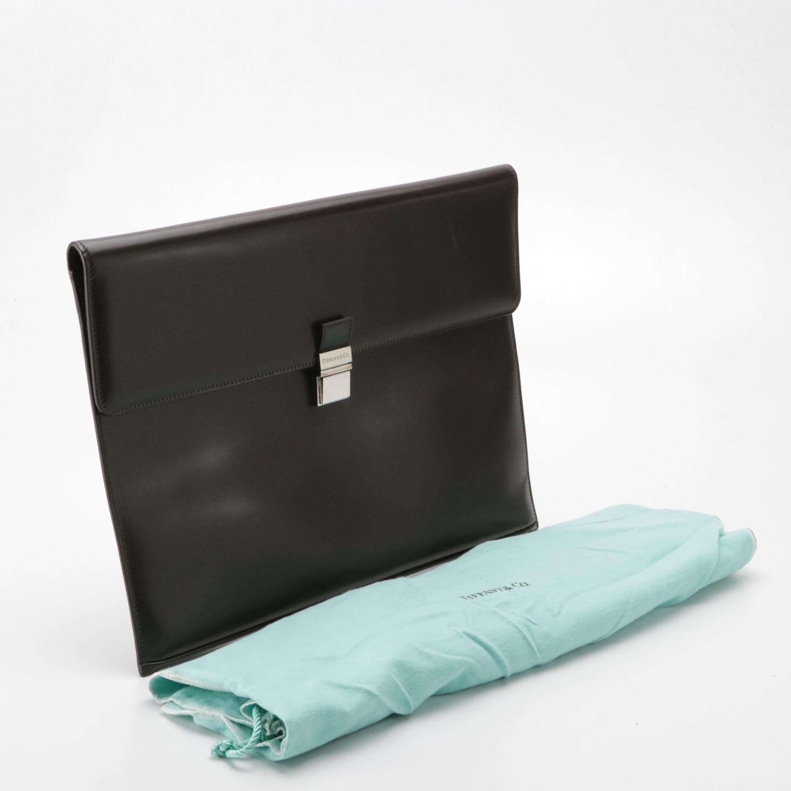 Tiffany & Co. Dark Brown Leather Document Case