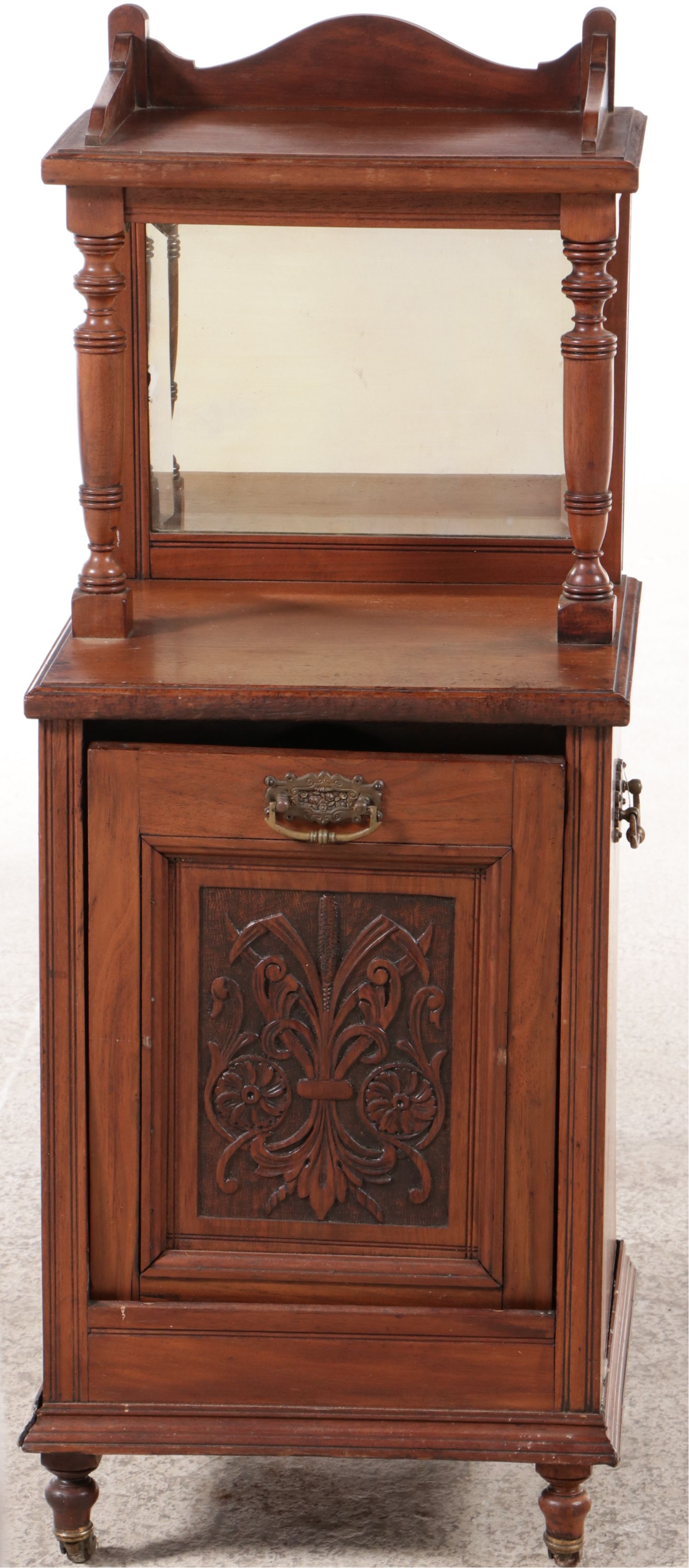 Edwardian Walnut Two-Tiered Fireside Purdonium