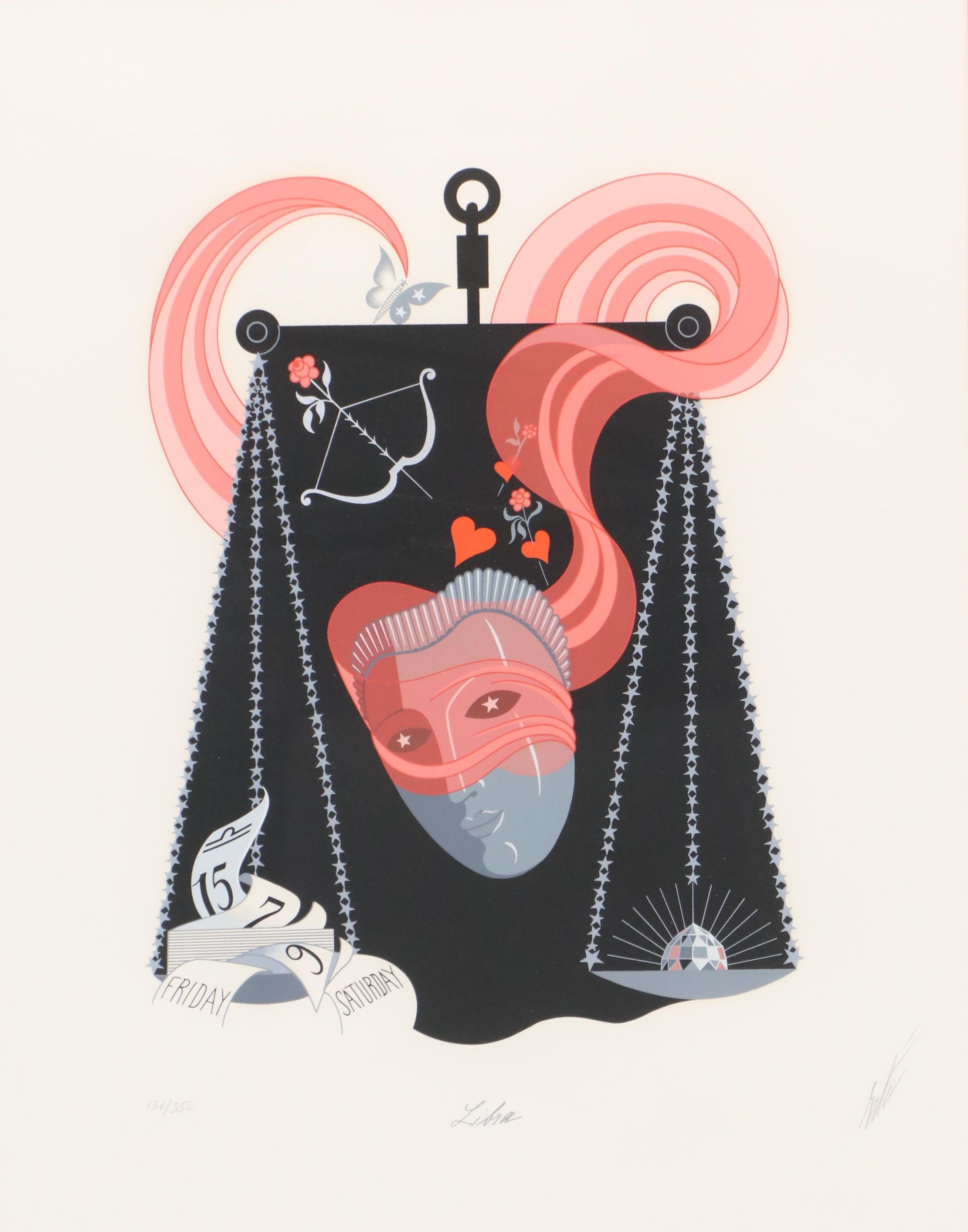 Erté Art Deco Style Serigraph "Libra" from "Zodiac Suite," 1982