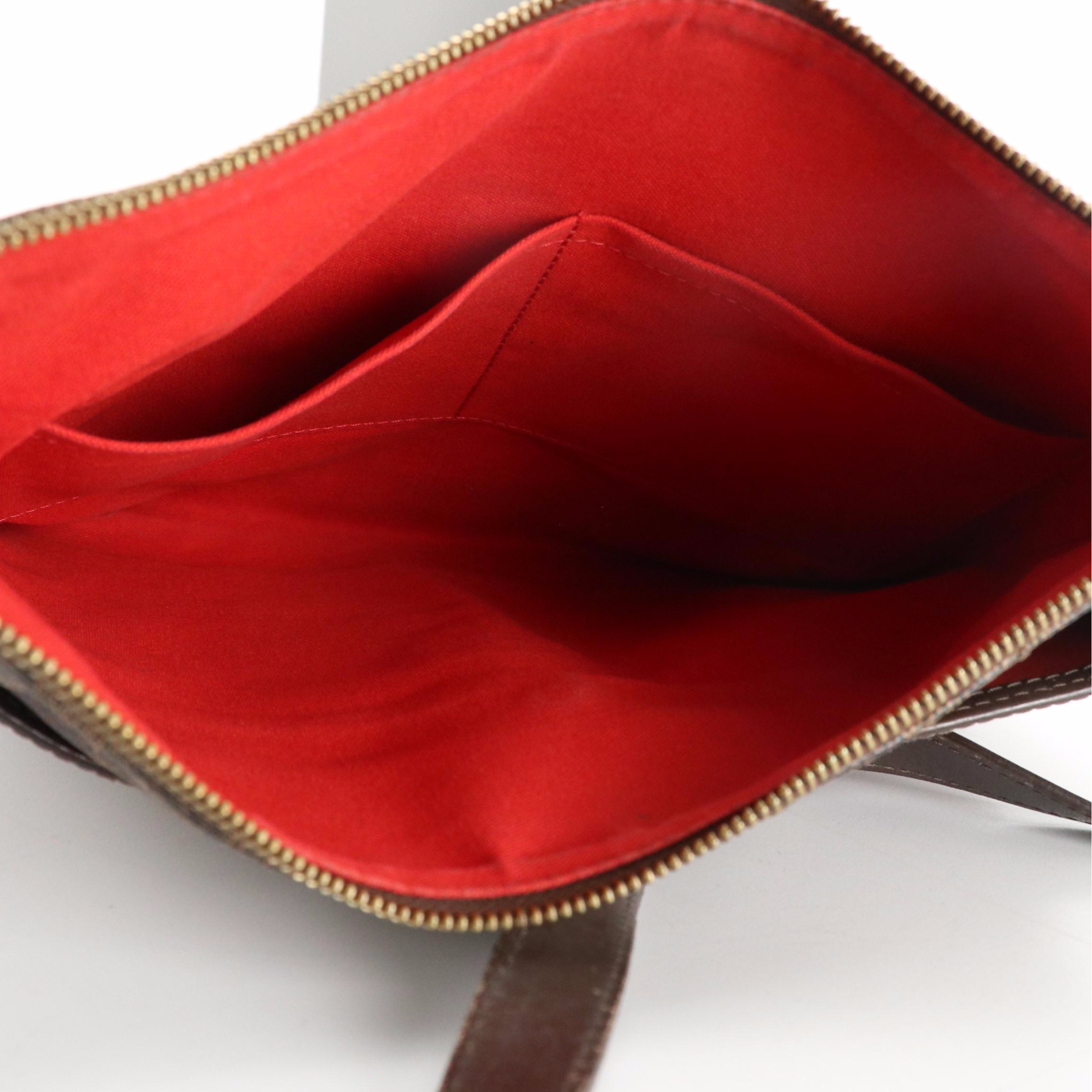 Louis Vuitton Bloomsbury PM Crossbody Bag in Damier Ebene Canvas and Leather