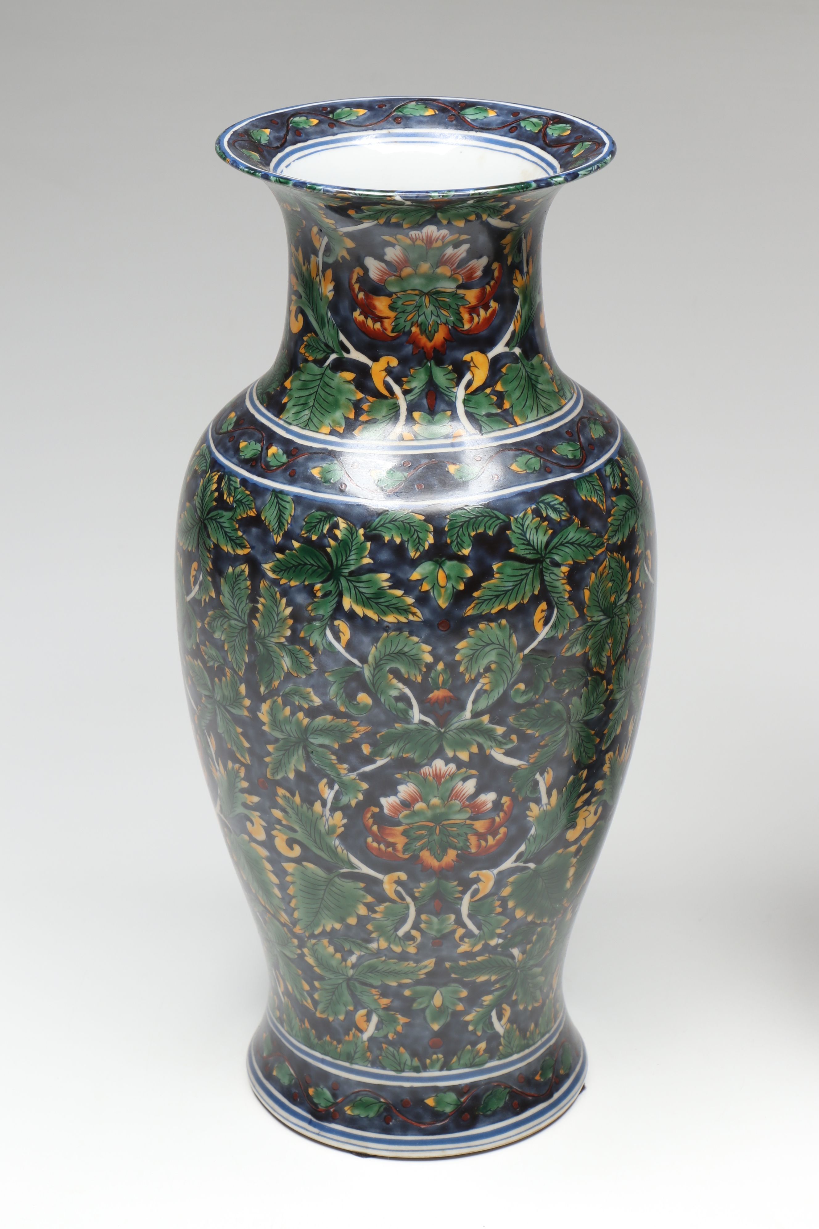 Overjoy Hand-Painted Ginger Jar and Other Chinese Floral Motif Vases