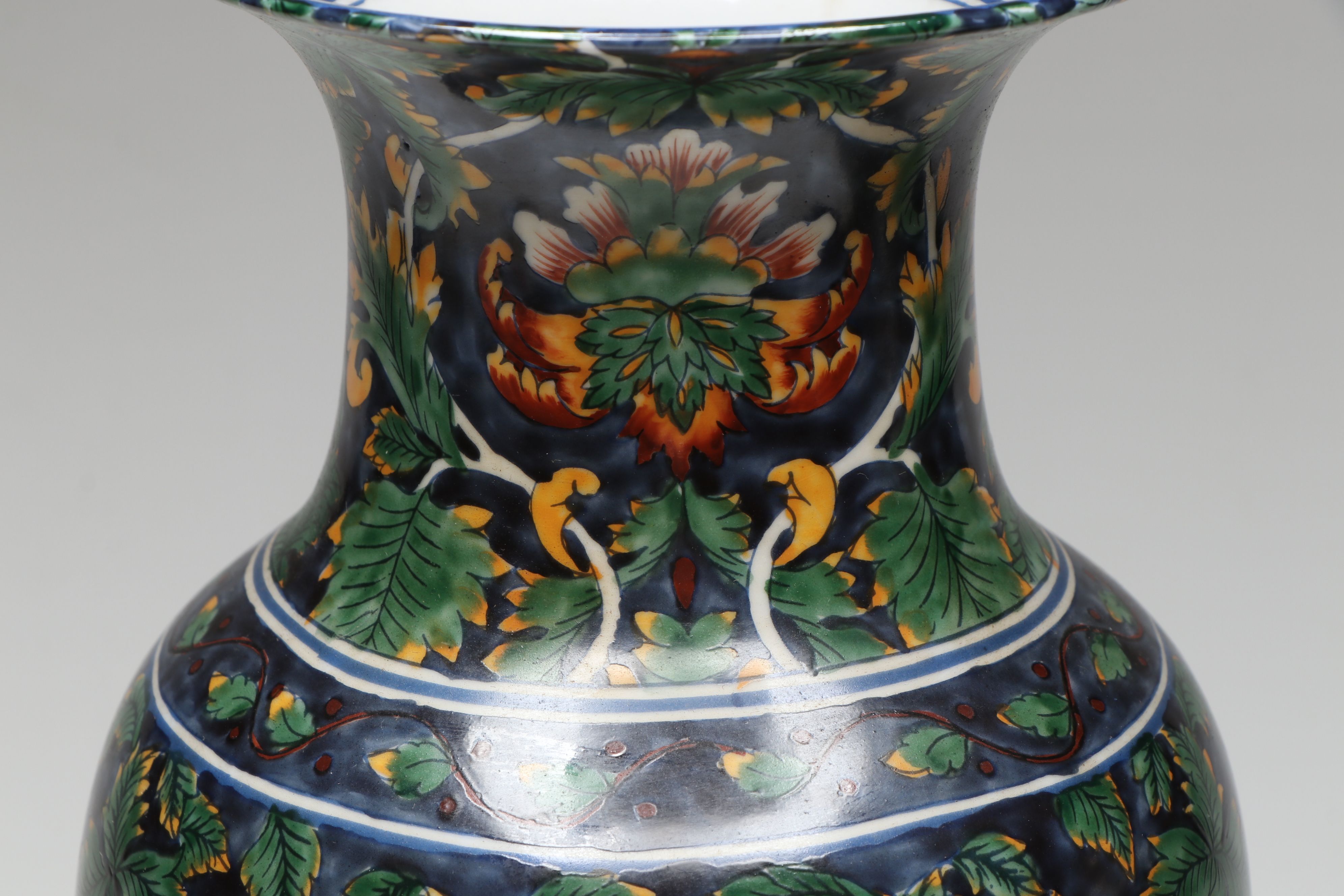 Overjoy Hand-Painted Ginger Jar and Other Chinese Floral Motif Vases
