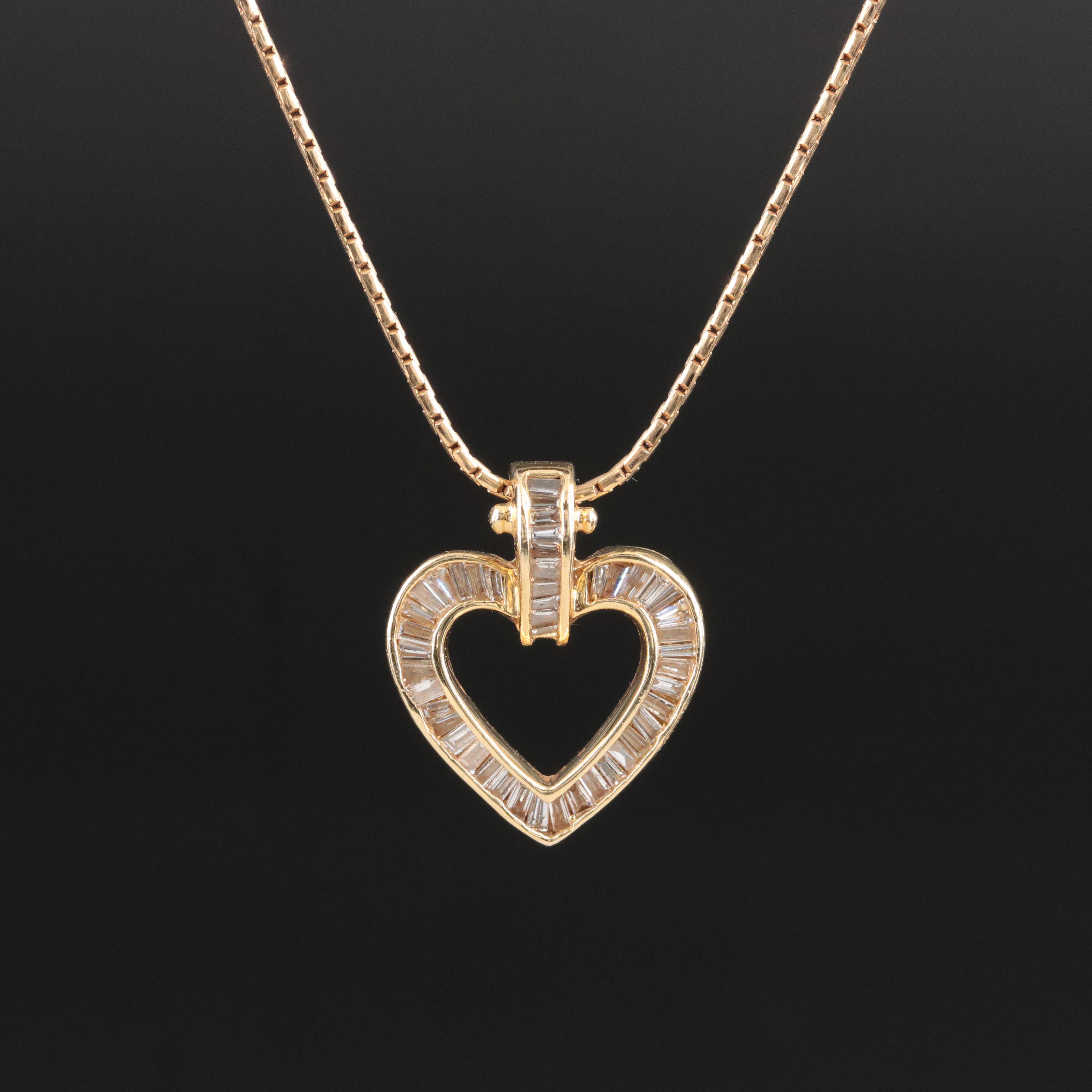14K 0.57 CTW Diamond Heart Pendant Necklace