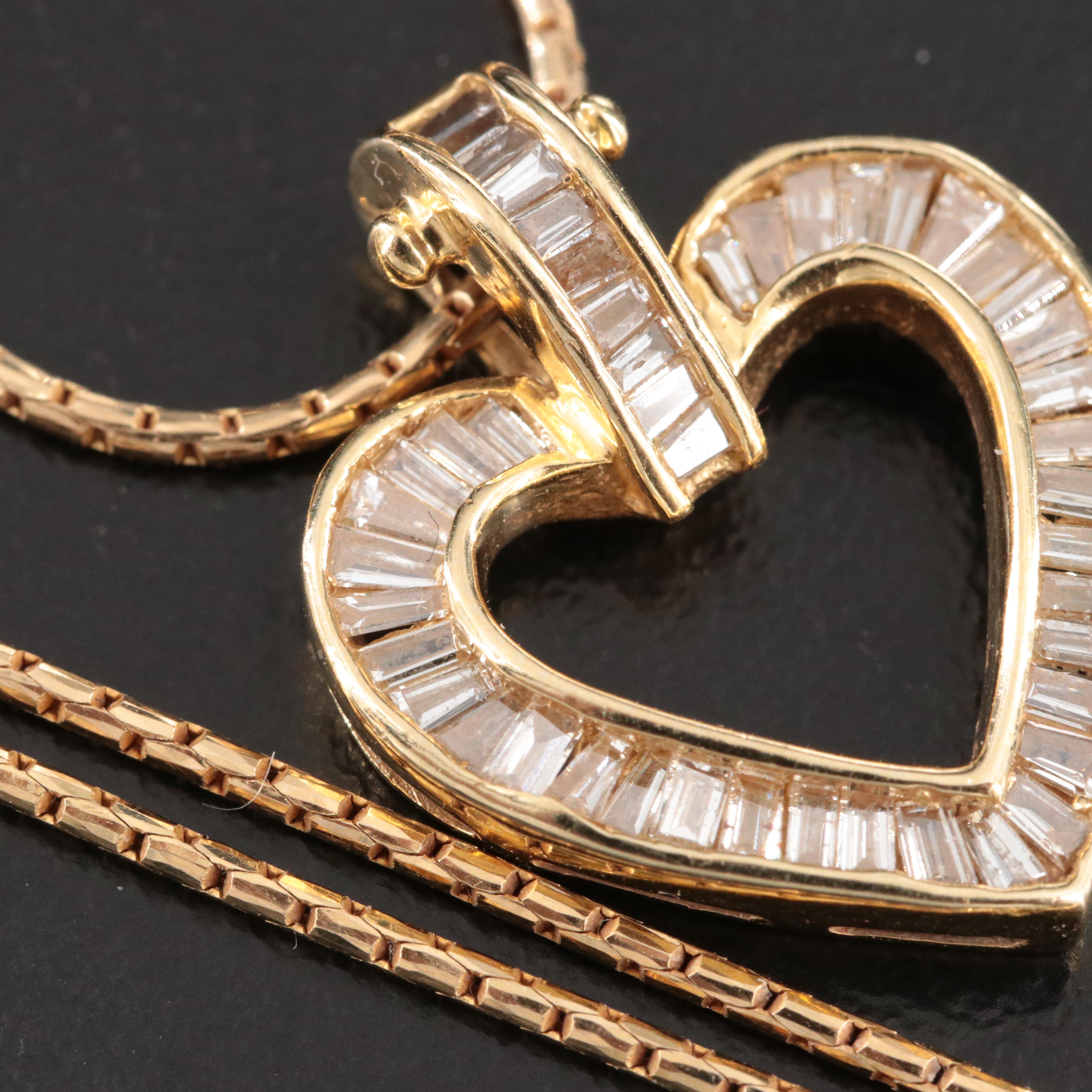 14K 0.57 CTW Diamond Heart Pendant Necklace