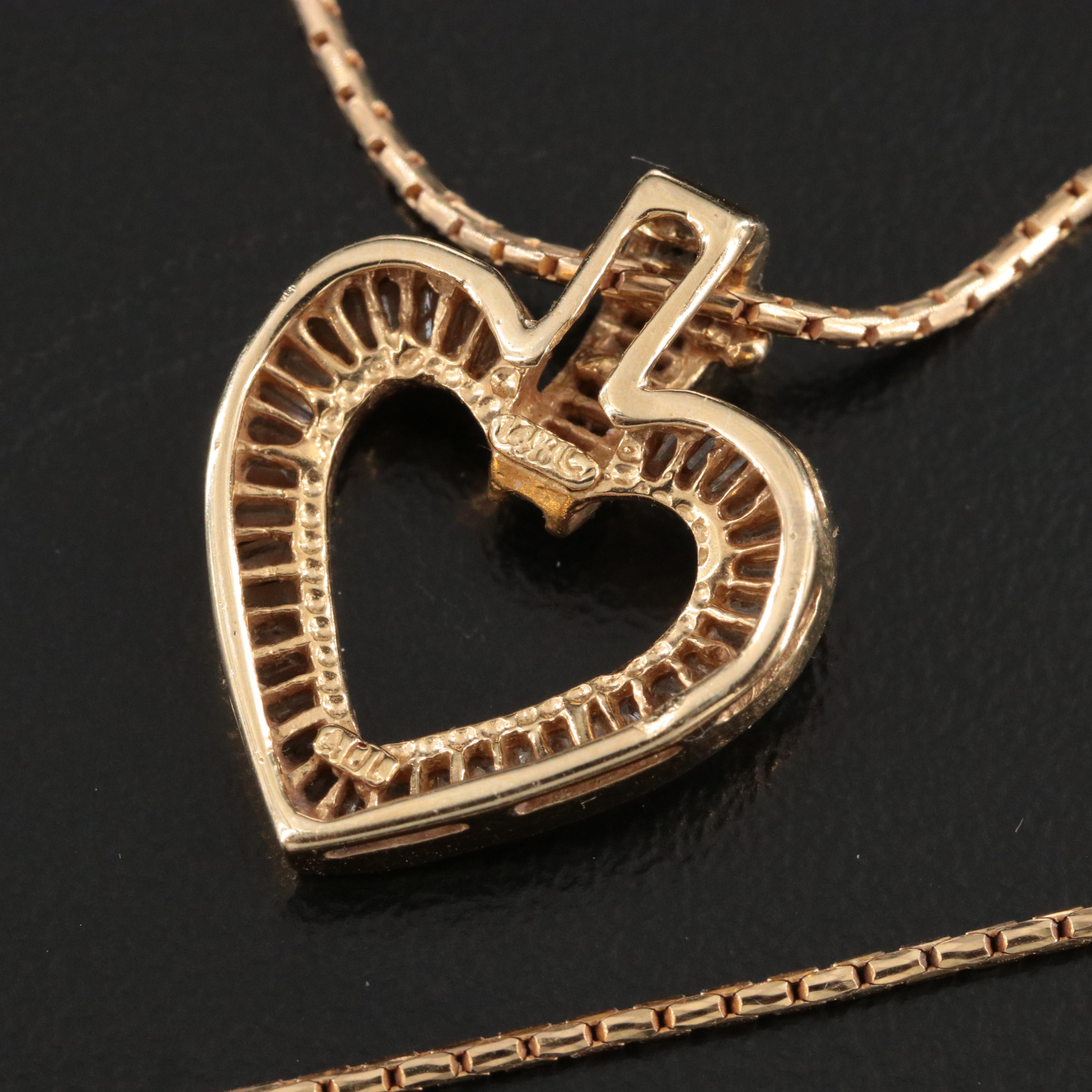 14K 0.57 CTW Diamond Heart Pendant Necklace