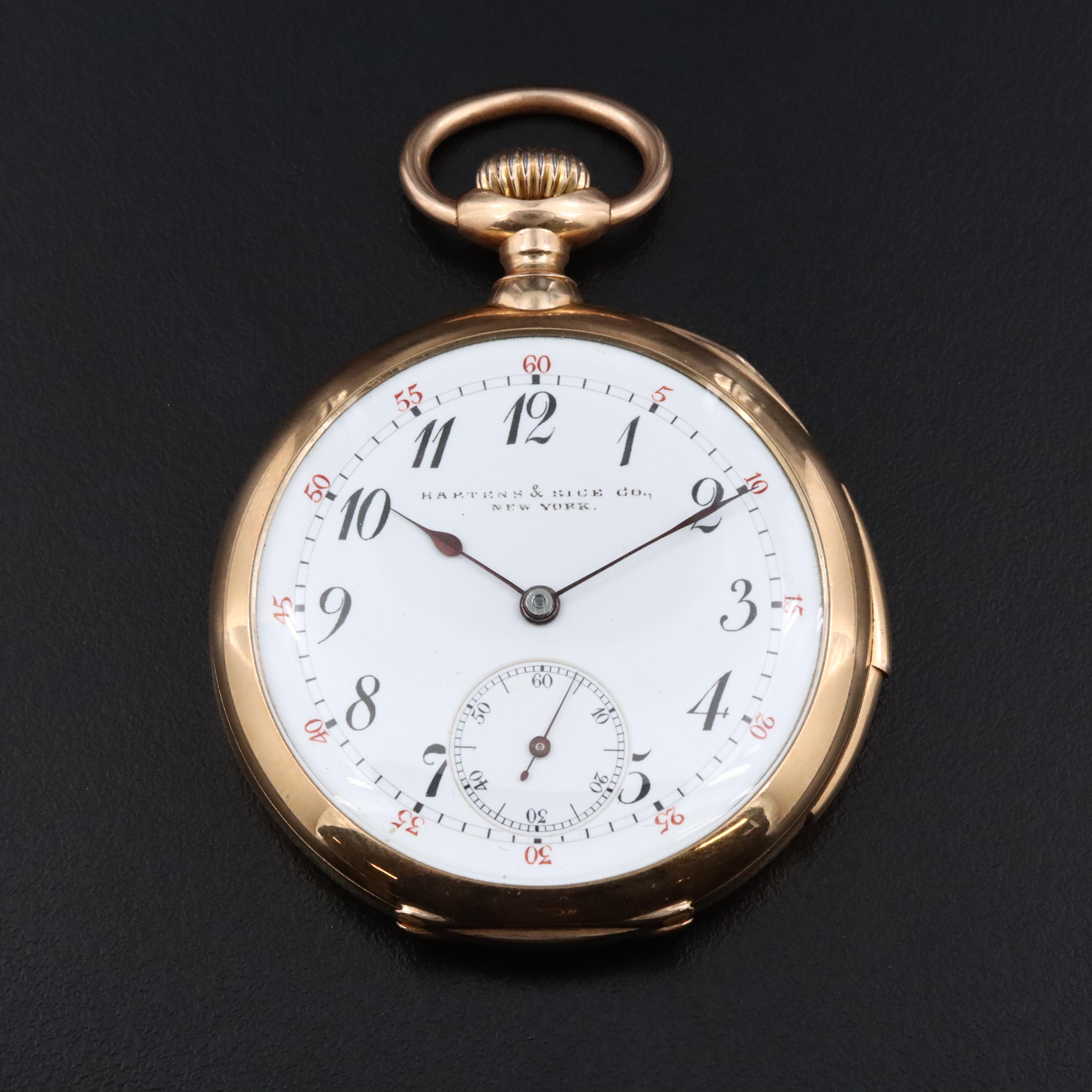 Bartens & Rice Co. New York 18K Minute Repeater Pocket Watch