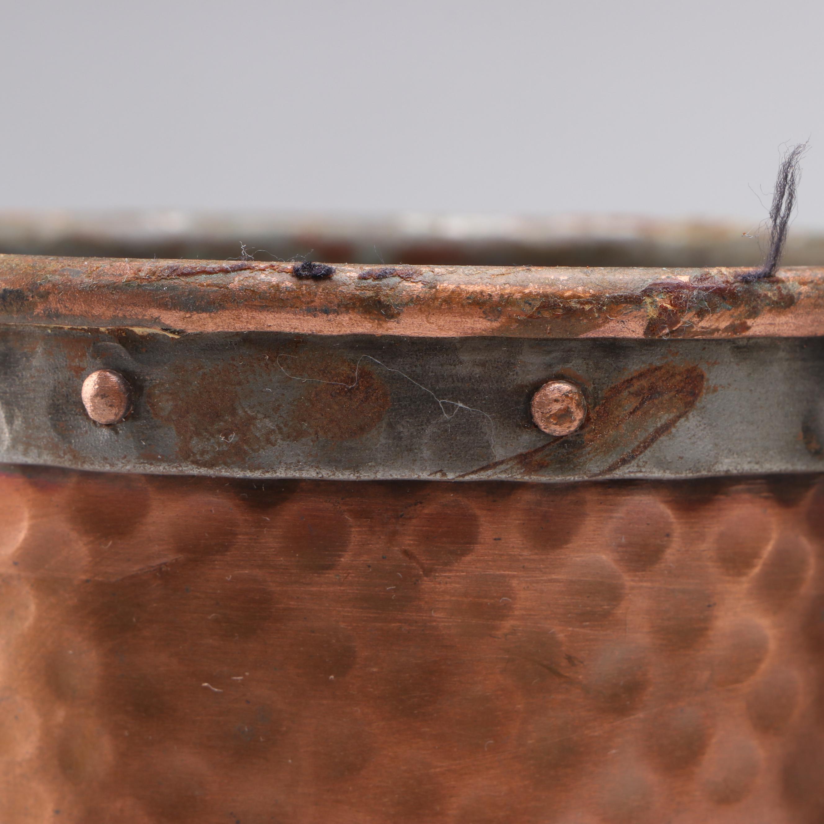 Hammered Copper Graduated Trumpet Vases