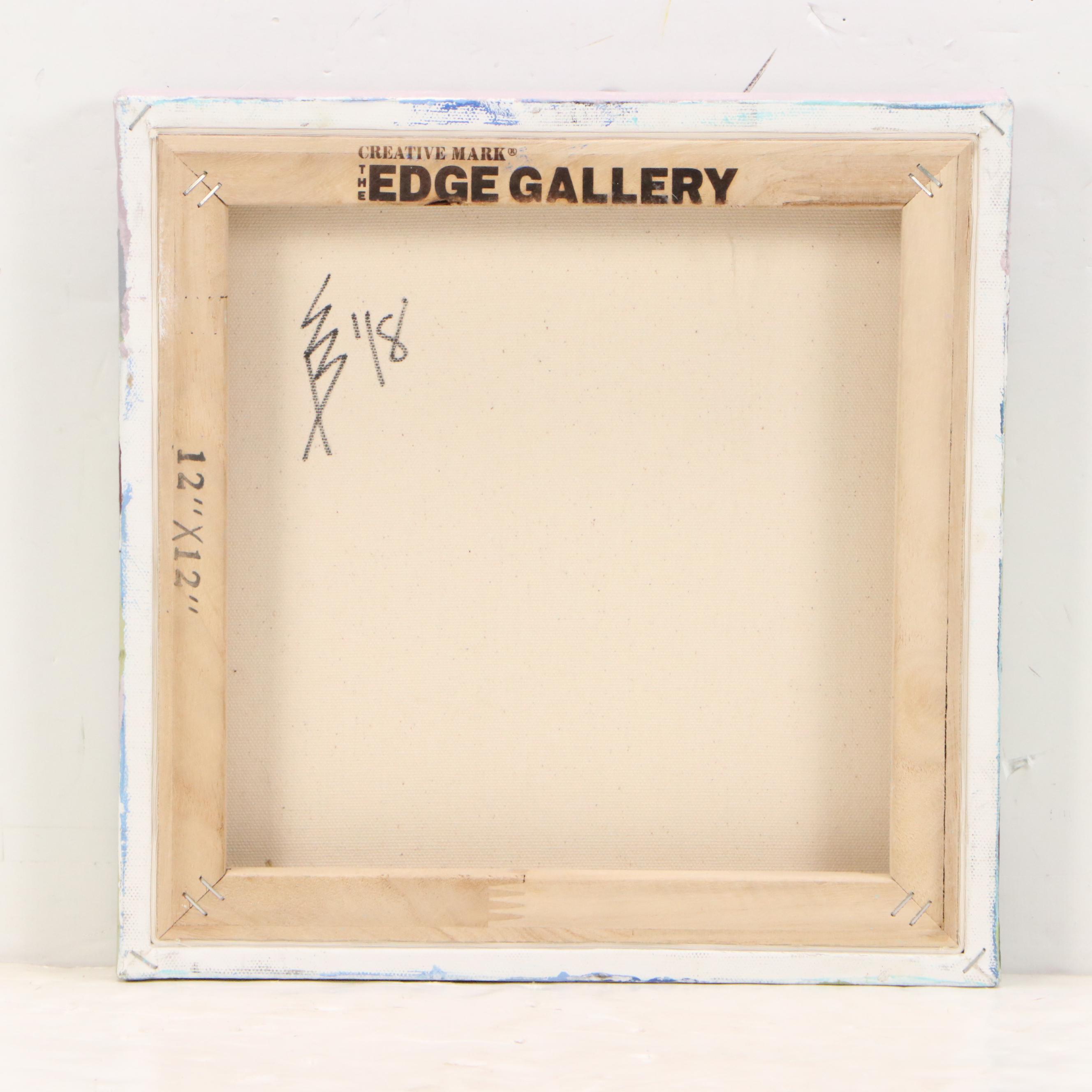 Abstract Acrylic Painting of Landscape with River, Early 21st Century