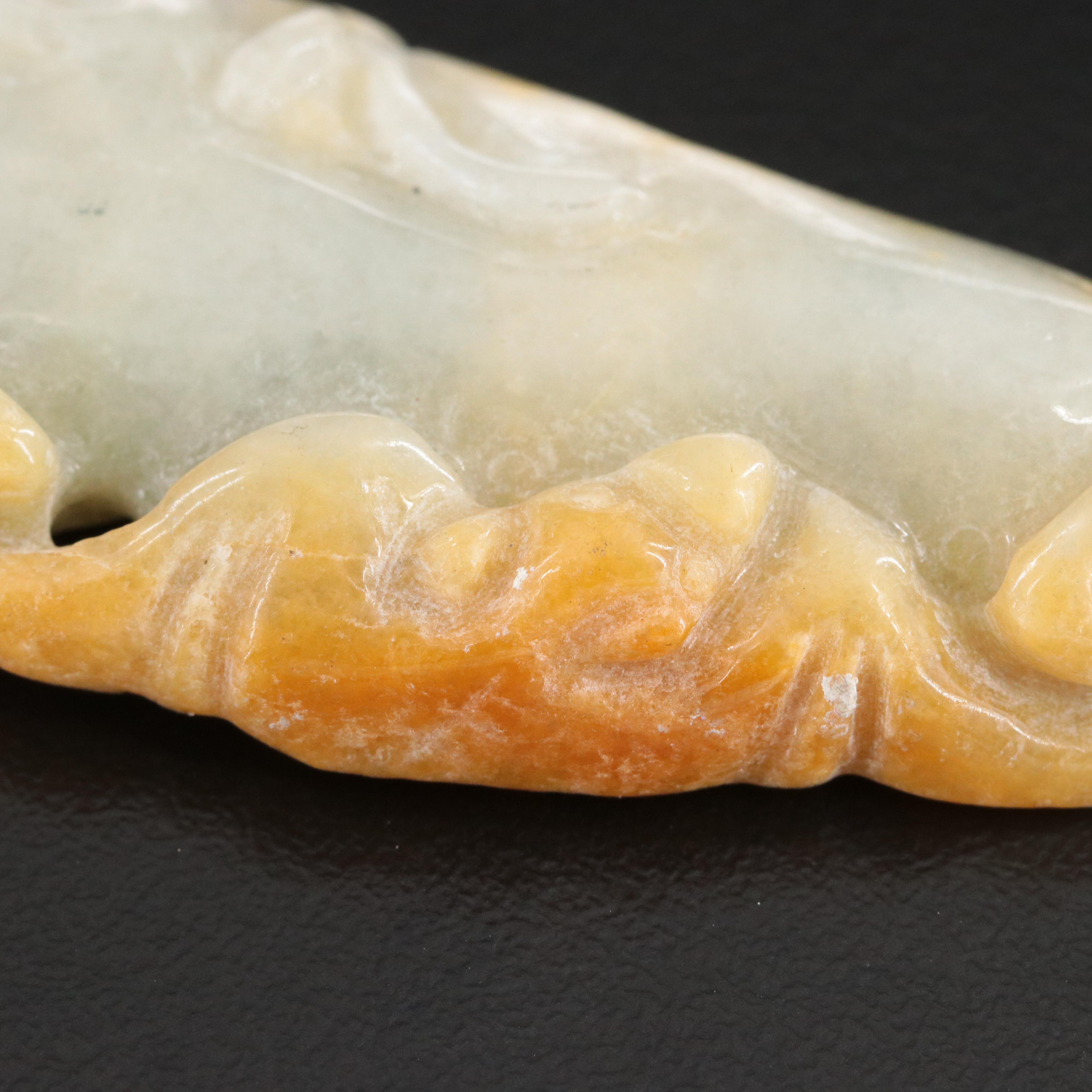 14K Carved Jadeite Pendant Necklace