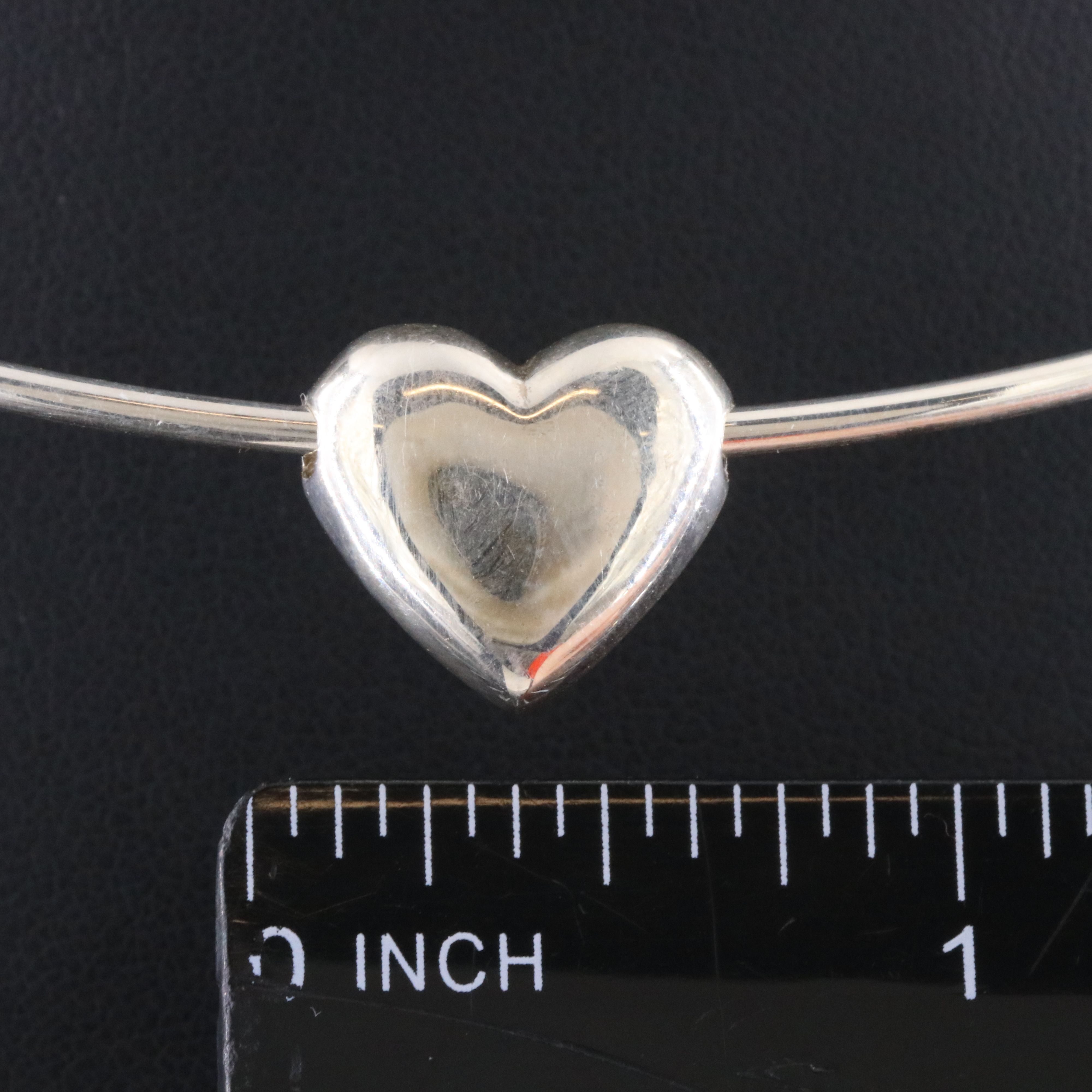 Tiffany & Co. Sterling Sliding Heart Wire Necklace