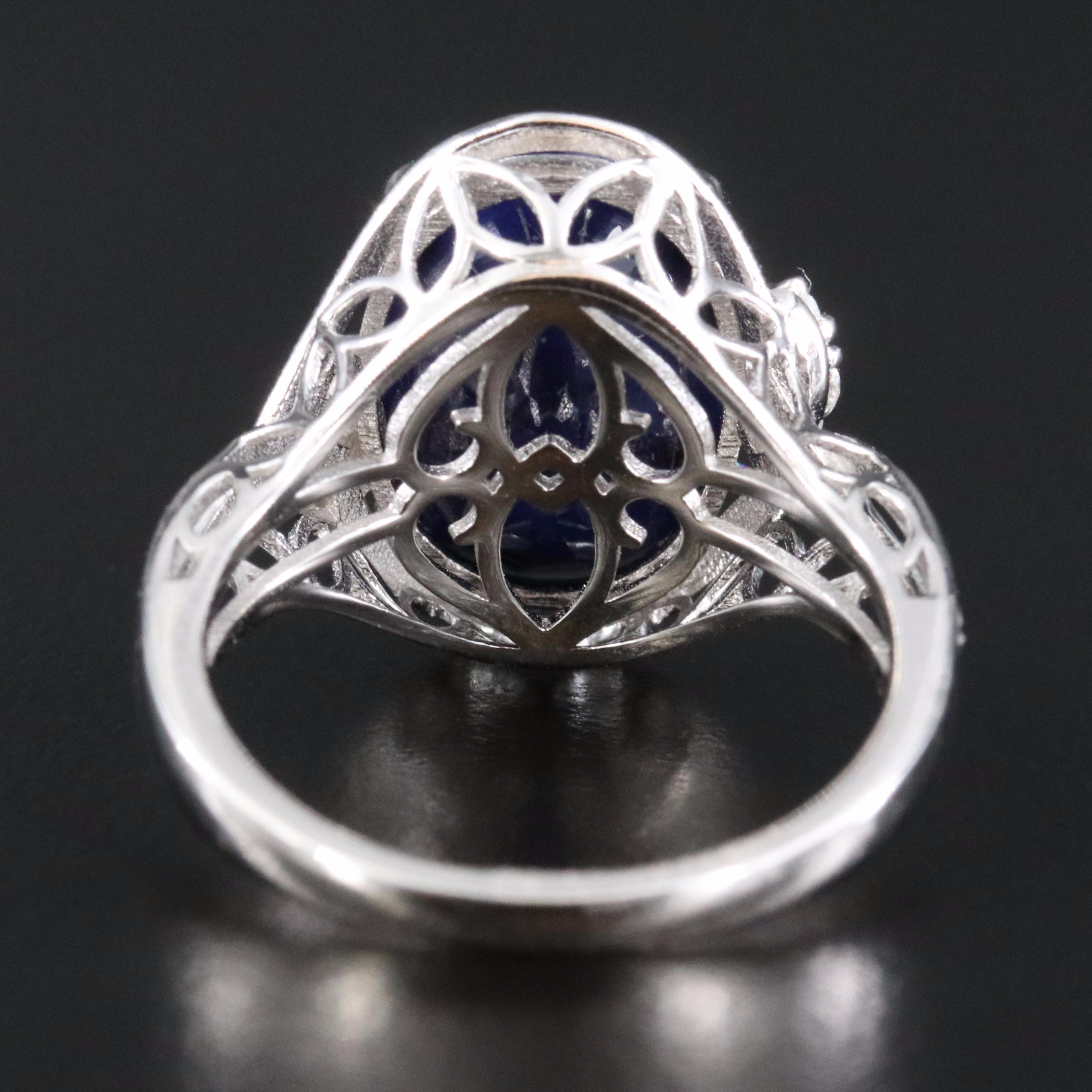 Oscar Friedman Sterling Filled Corundum and Diamond Ring