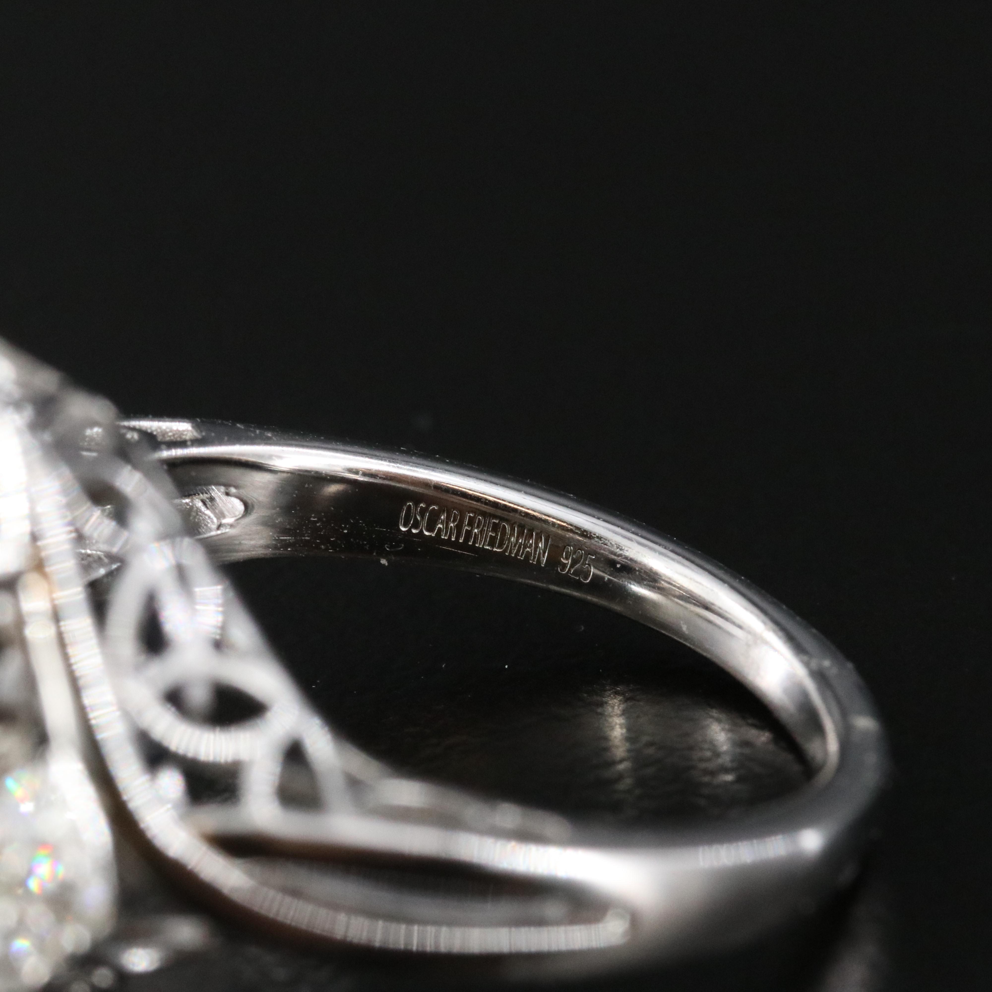 Oscar Friedman Sterling Filled Corundum and Diamond Ring