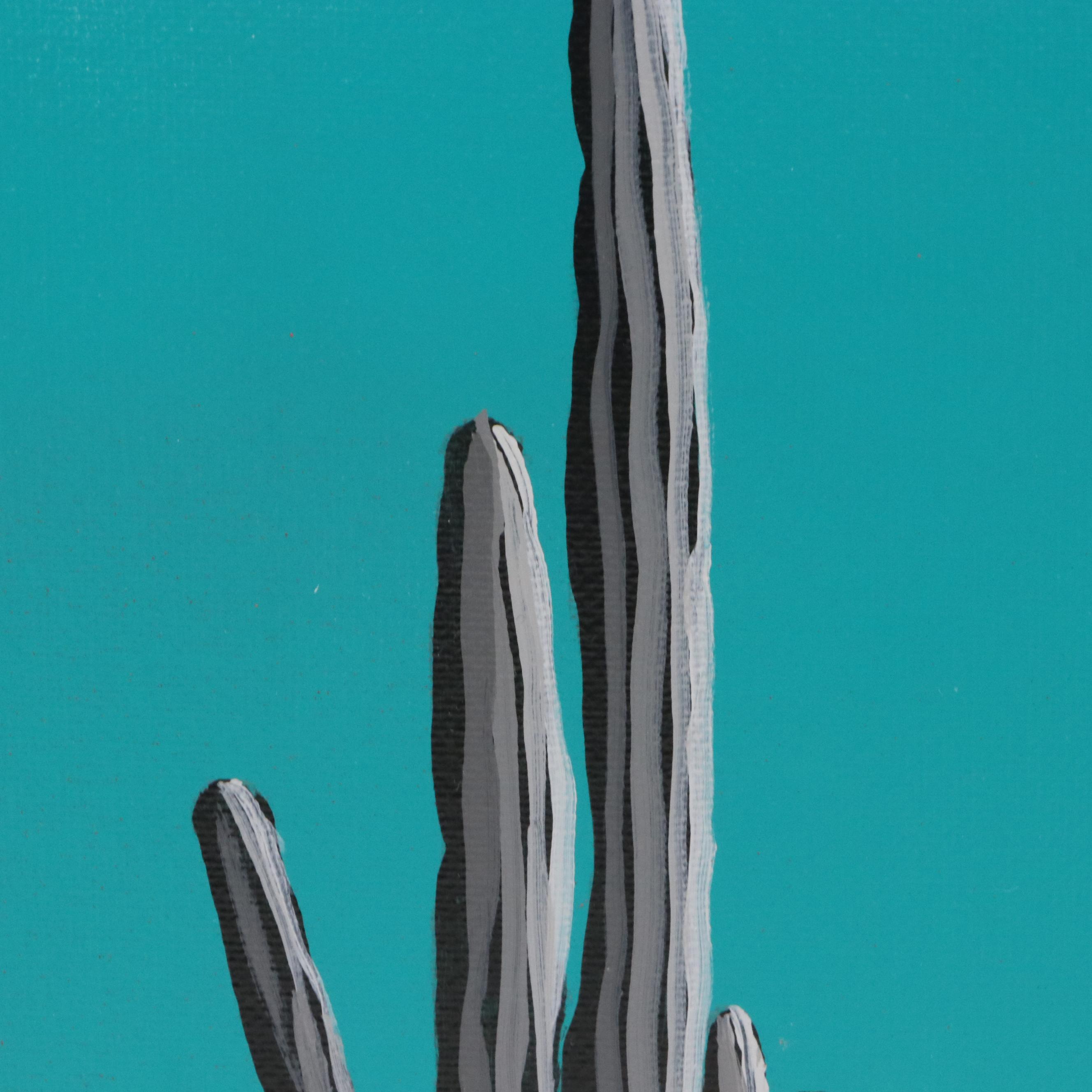 Joshua Ramsey Acrylic Painting  "4 Saguaros," 2025