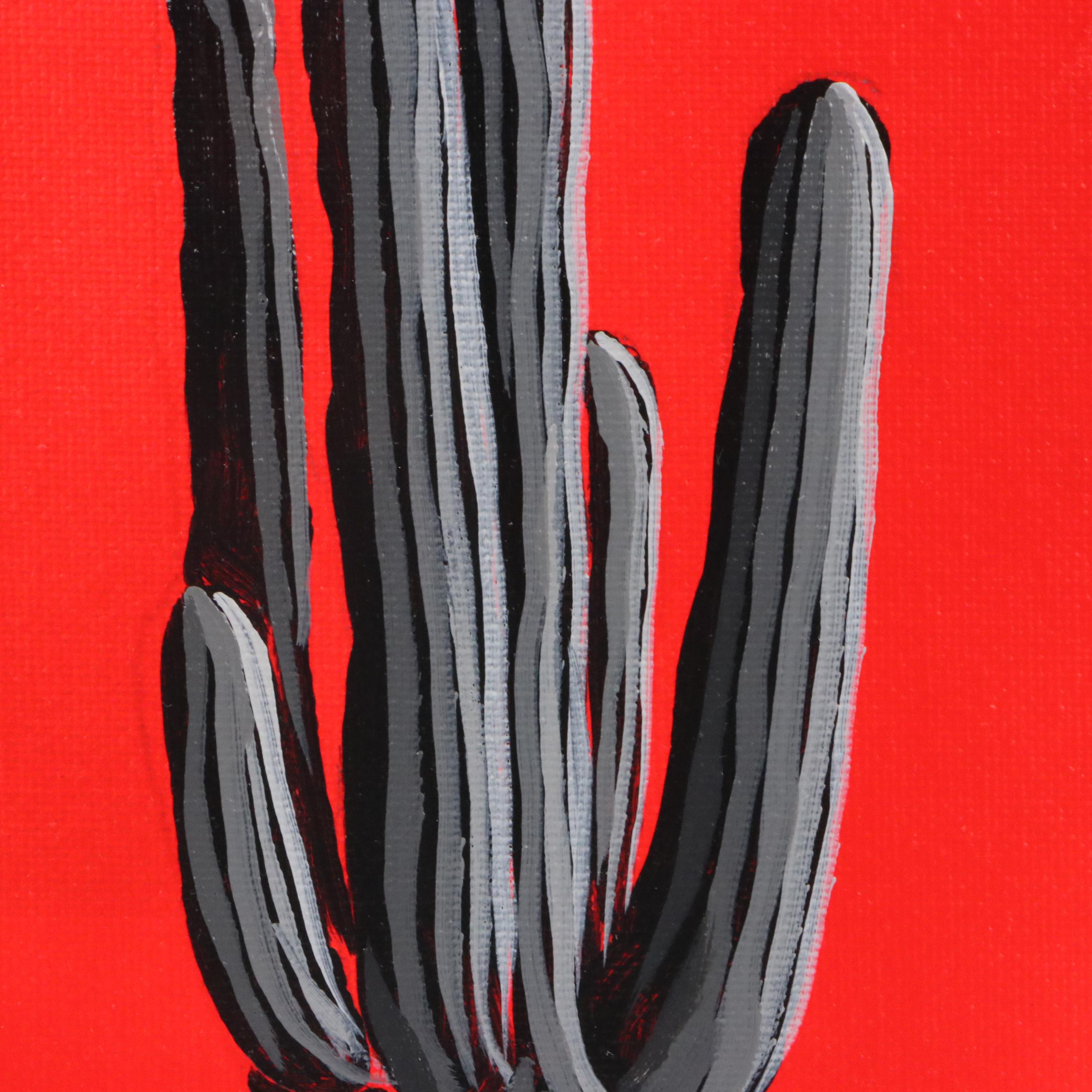 Joshua Ramsey Acrylic Painting  "4 Saguaros," 2025