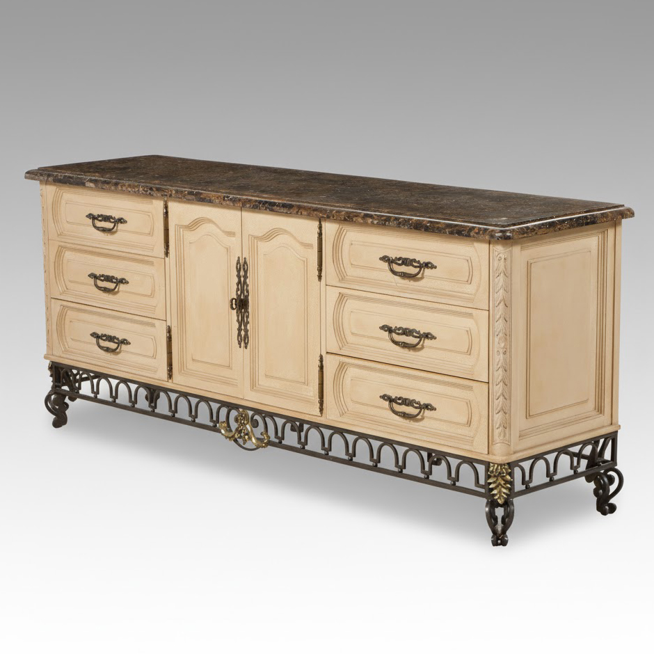 Painted Sideboard with Tessellated Marble Top