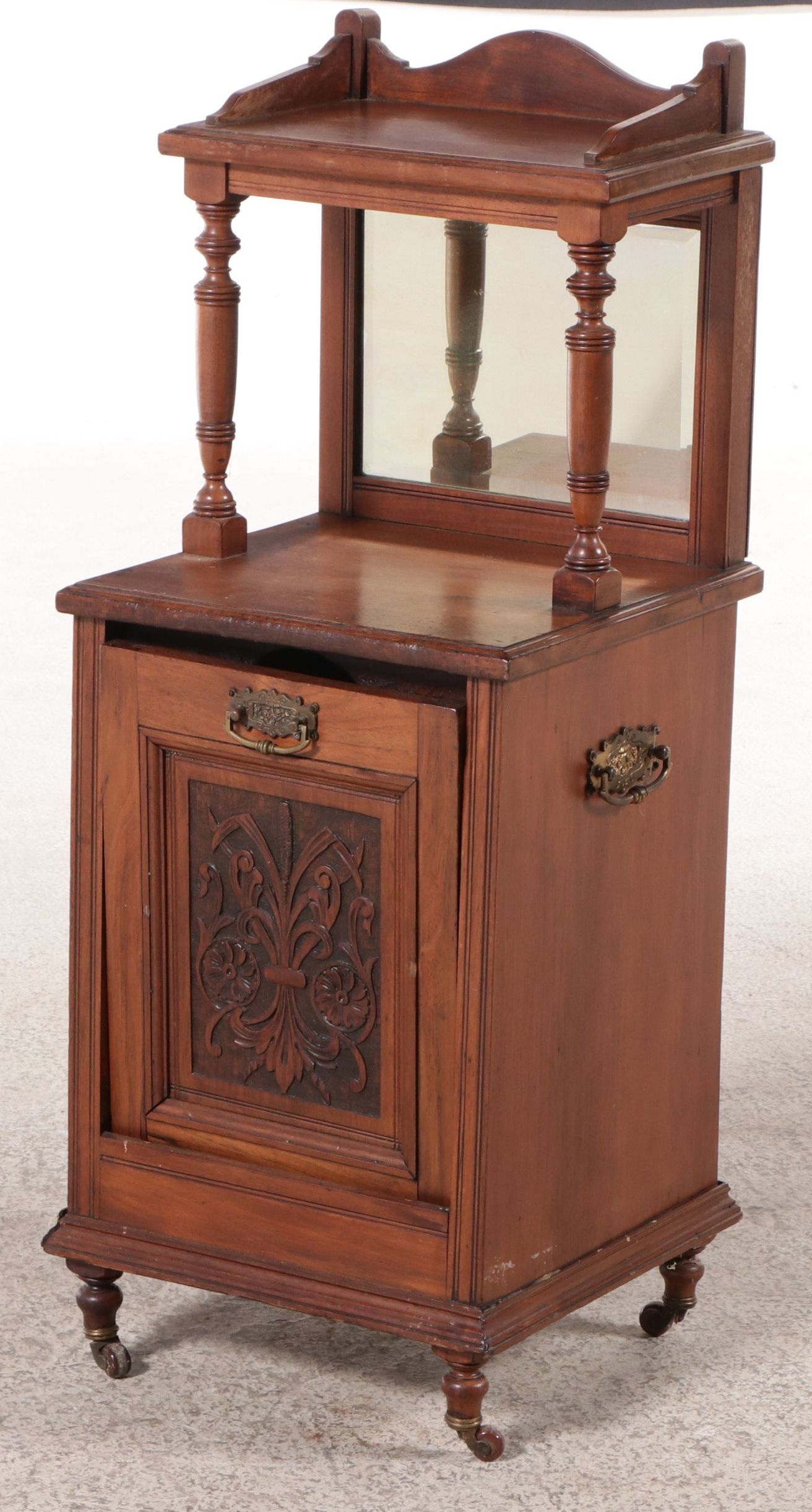 Edwardian Walnut Two-Tiered Fireside Purdonium