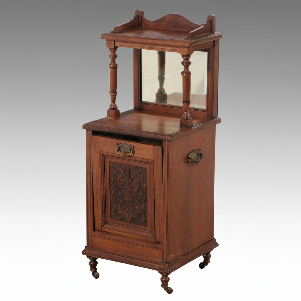 Edwardian Walnut Two-Tiered Fireside Purdonium