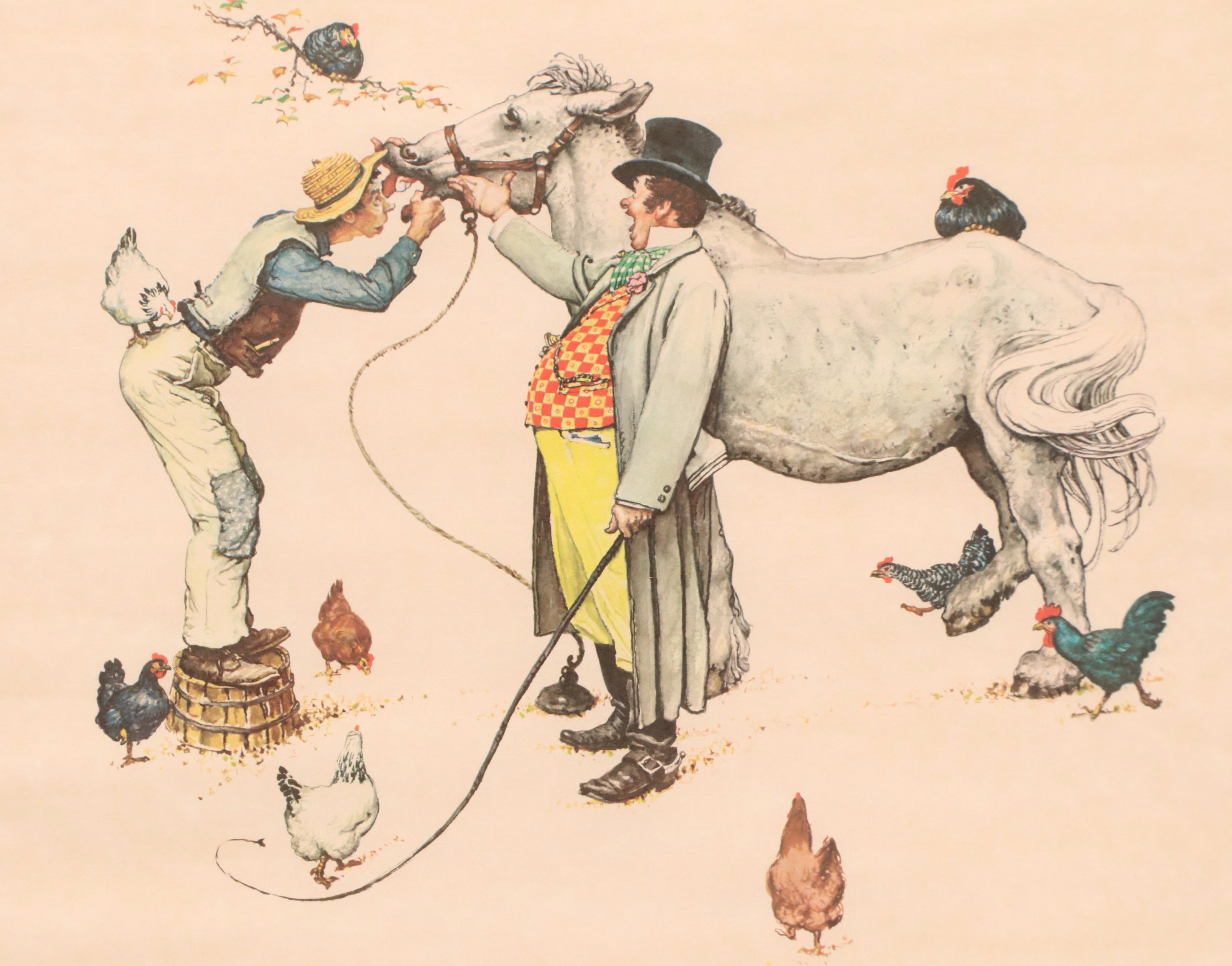 Offset Lithograph After Norman Rockwell "The Horse Trader"