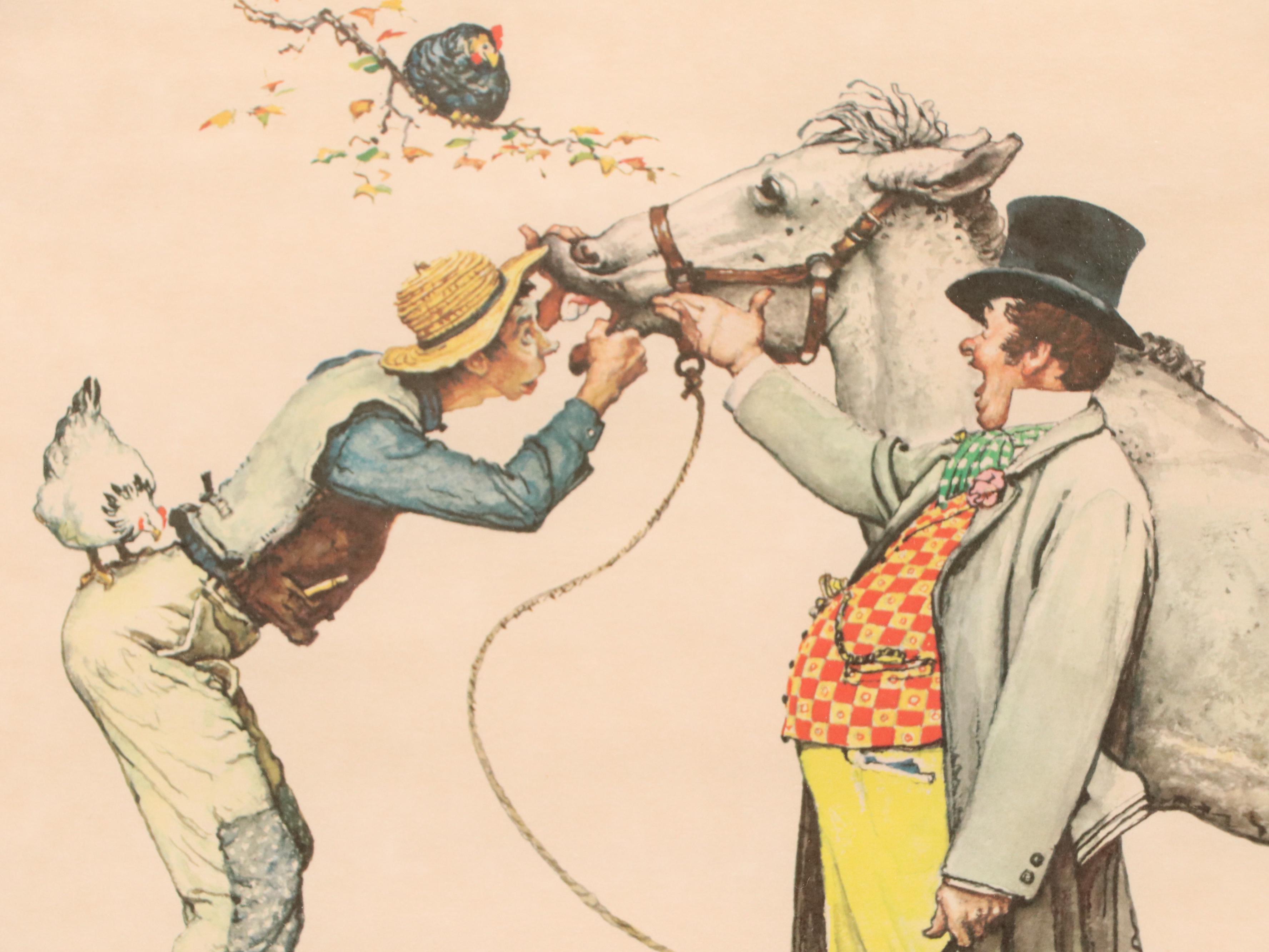 Offset Lithograph After Norman Rockwell "The Horse Trader"