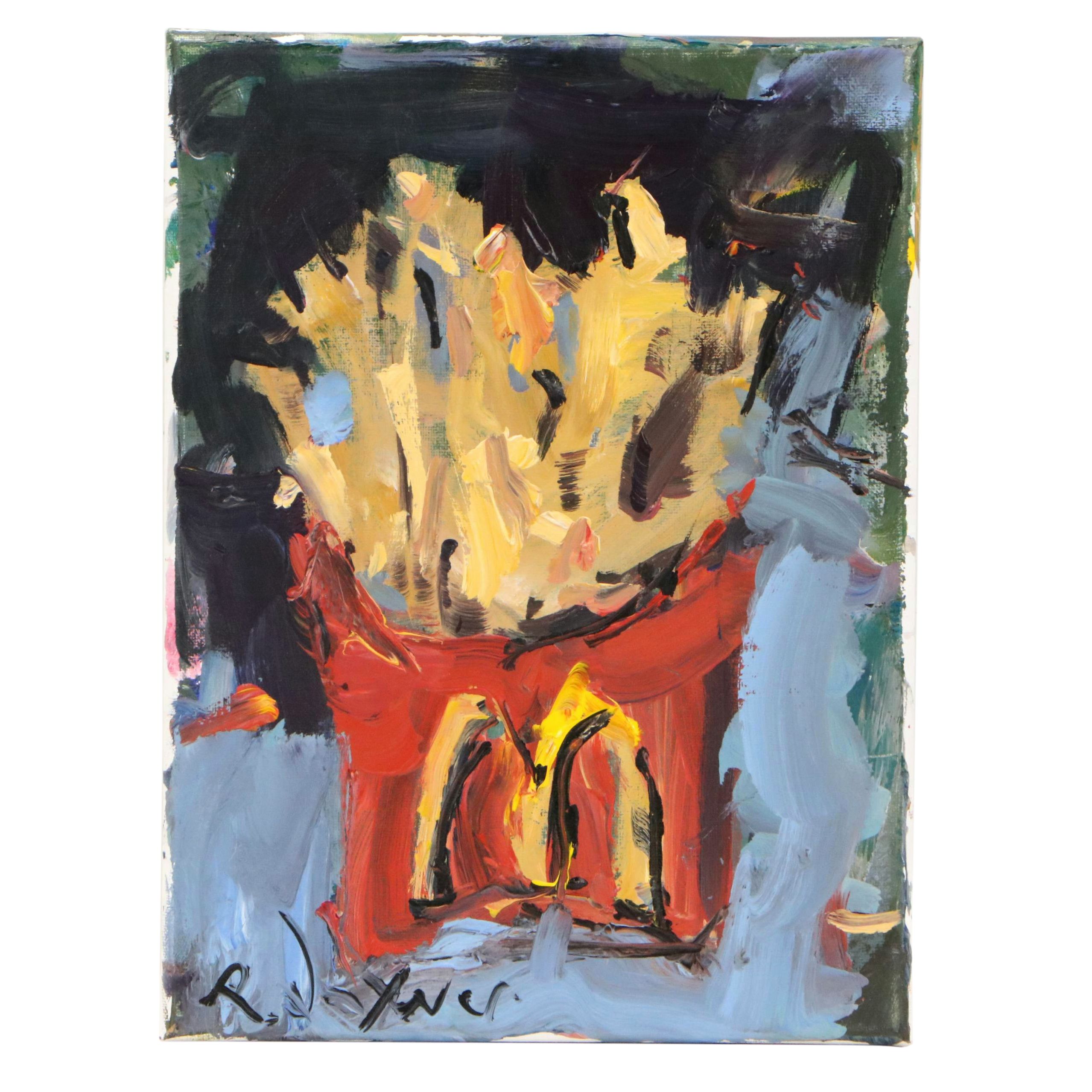 Robert Joyner Acrylic Painting of Abstracted McDonald's Fries, 21st Century