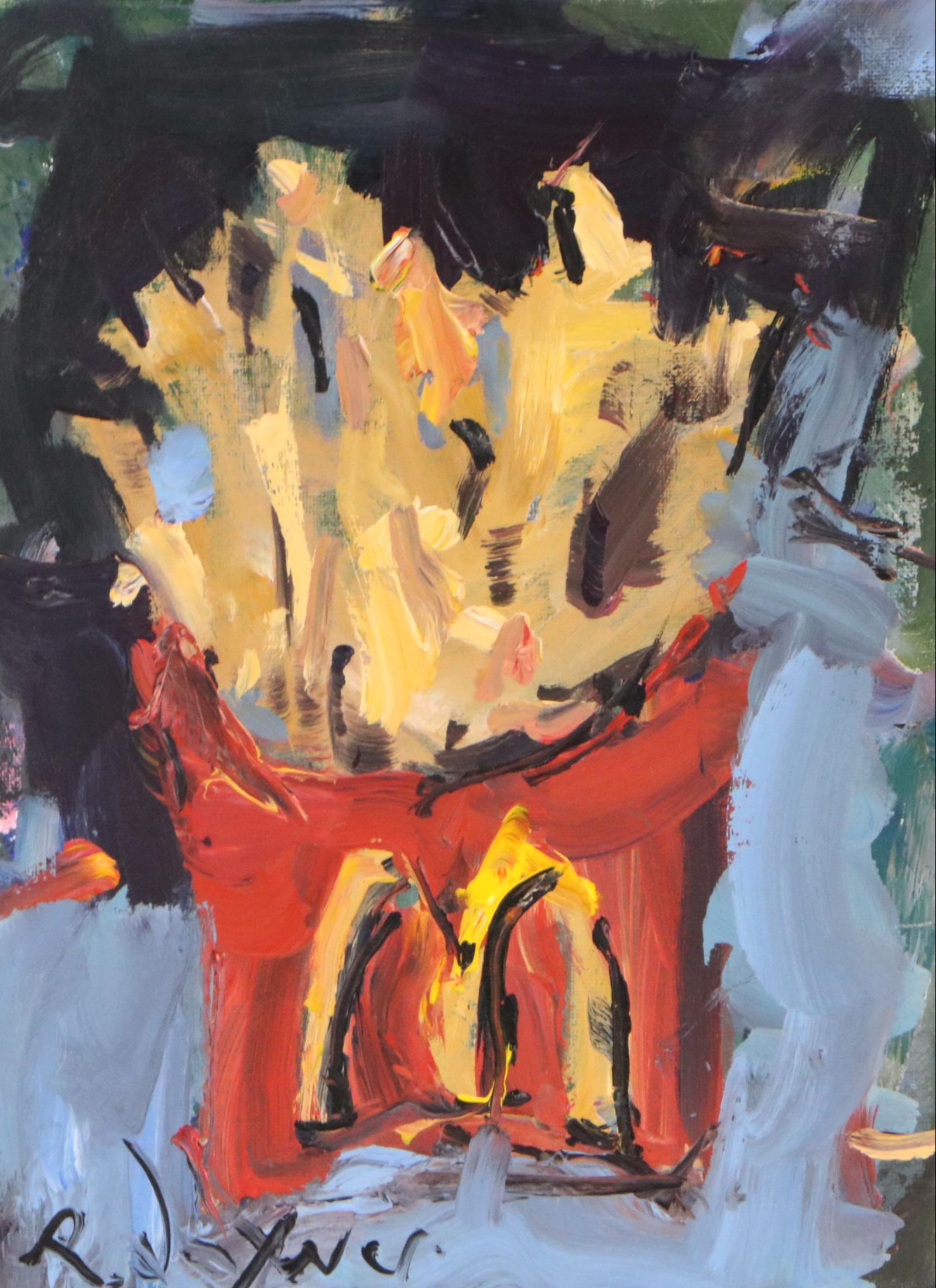 Robert Joyner Acrylic Painting of Abstracted McDonald's Fries, 21st Century