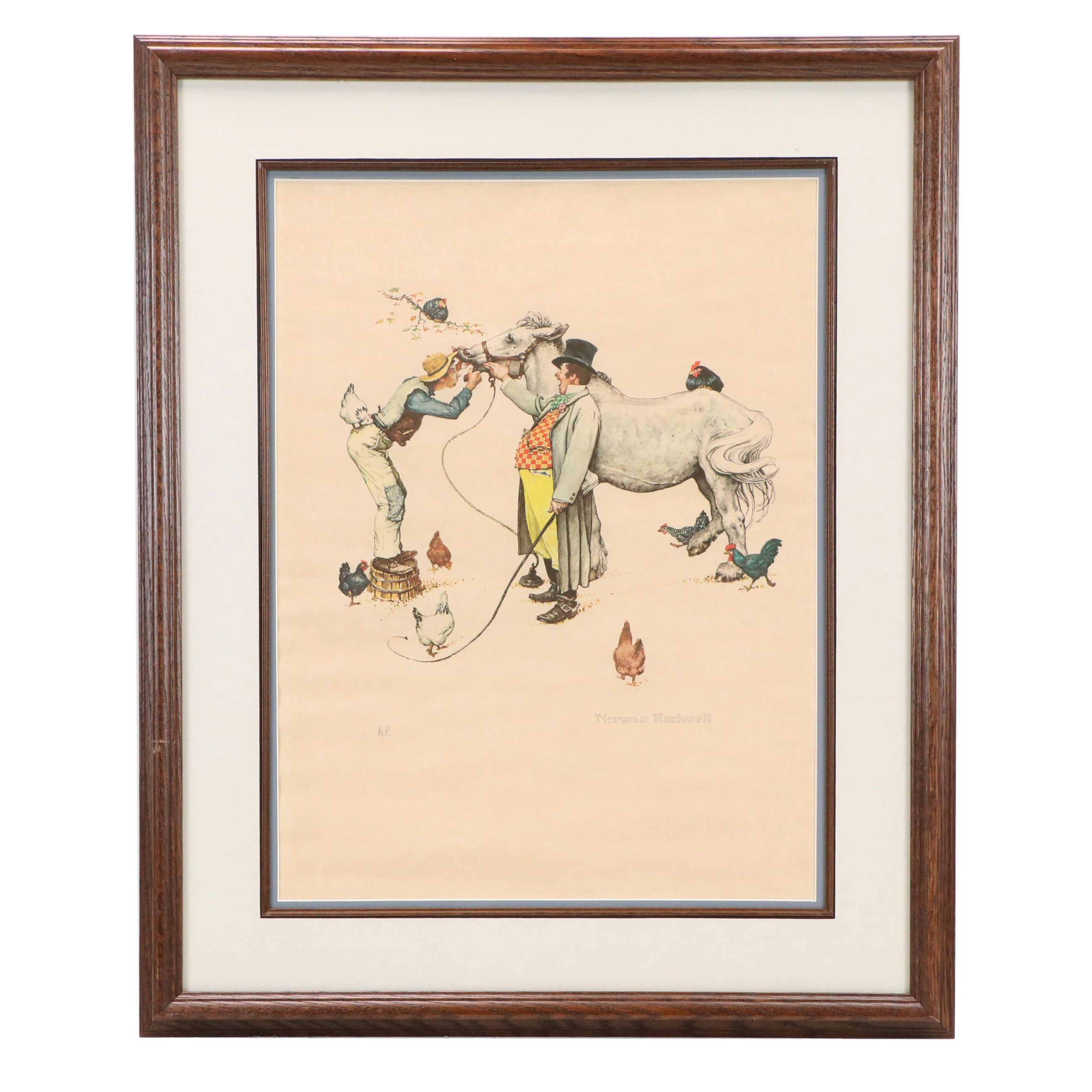 Offset Lithograph After Norman Rockwell "The Horse Trader"