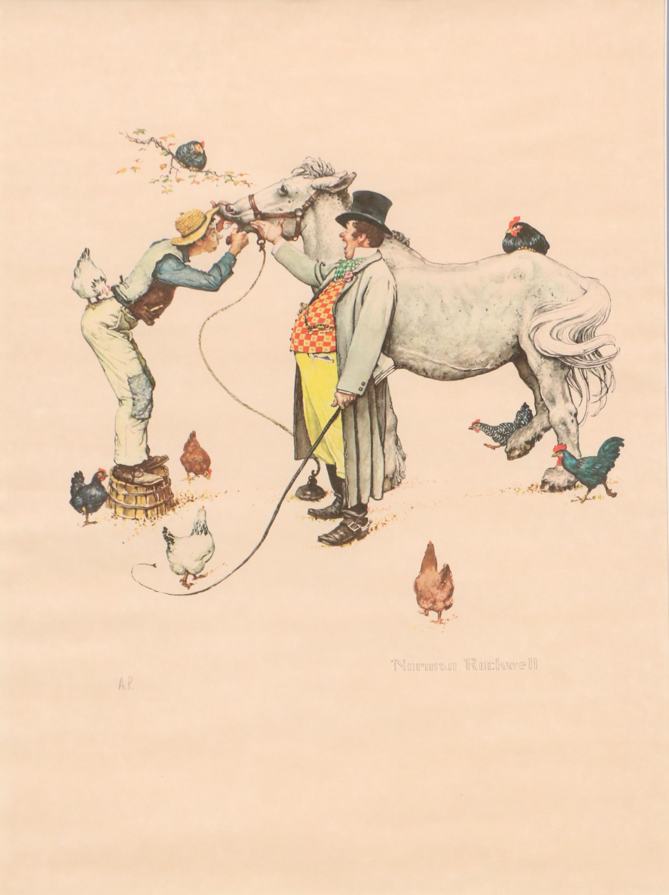 Offset Lithograph After Norman Rockwell "The Horse Trader"