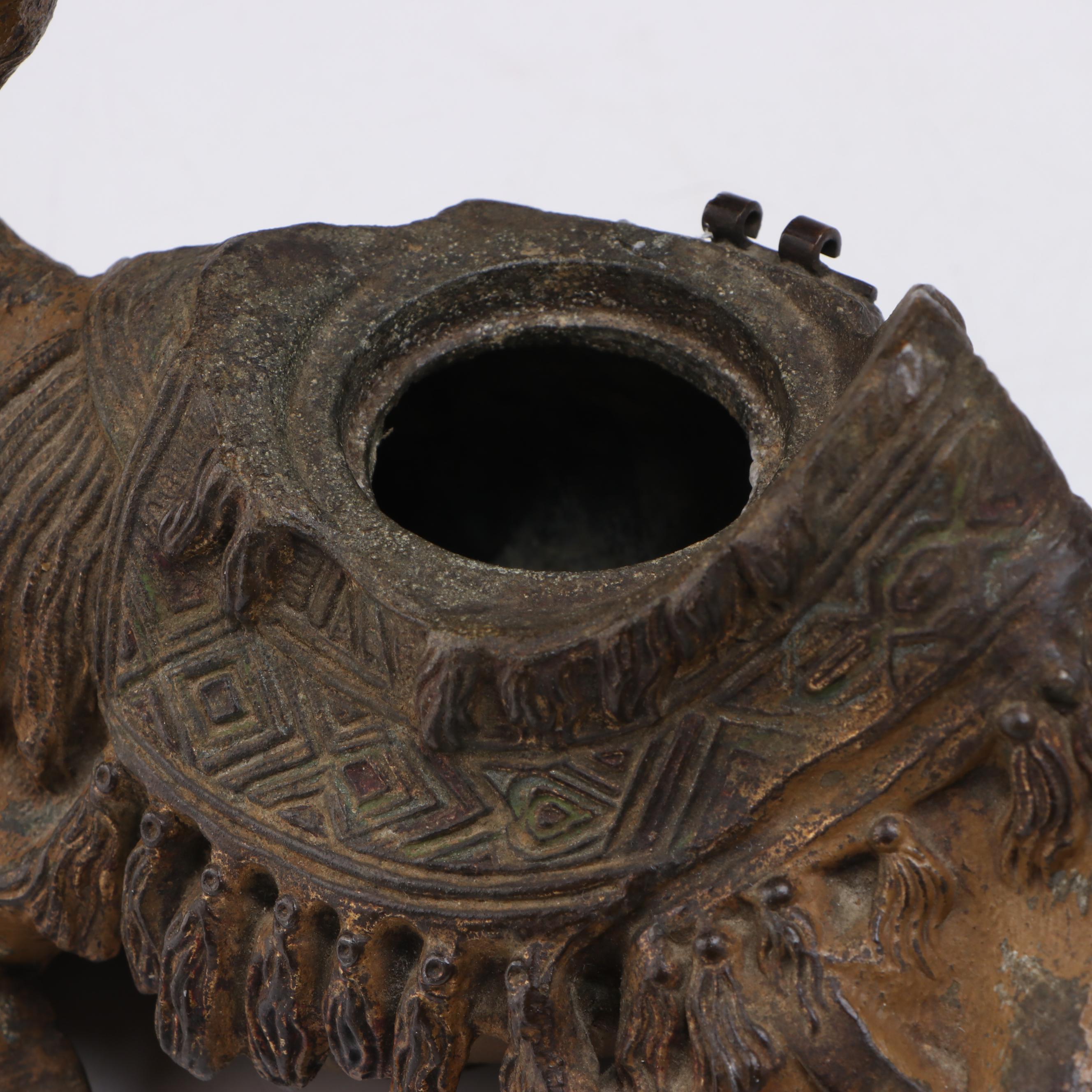Vintage Cast Metal Camel Form Inkwells