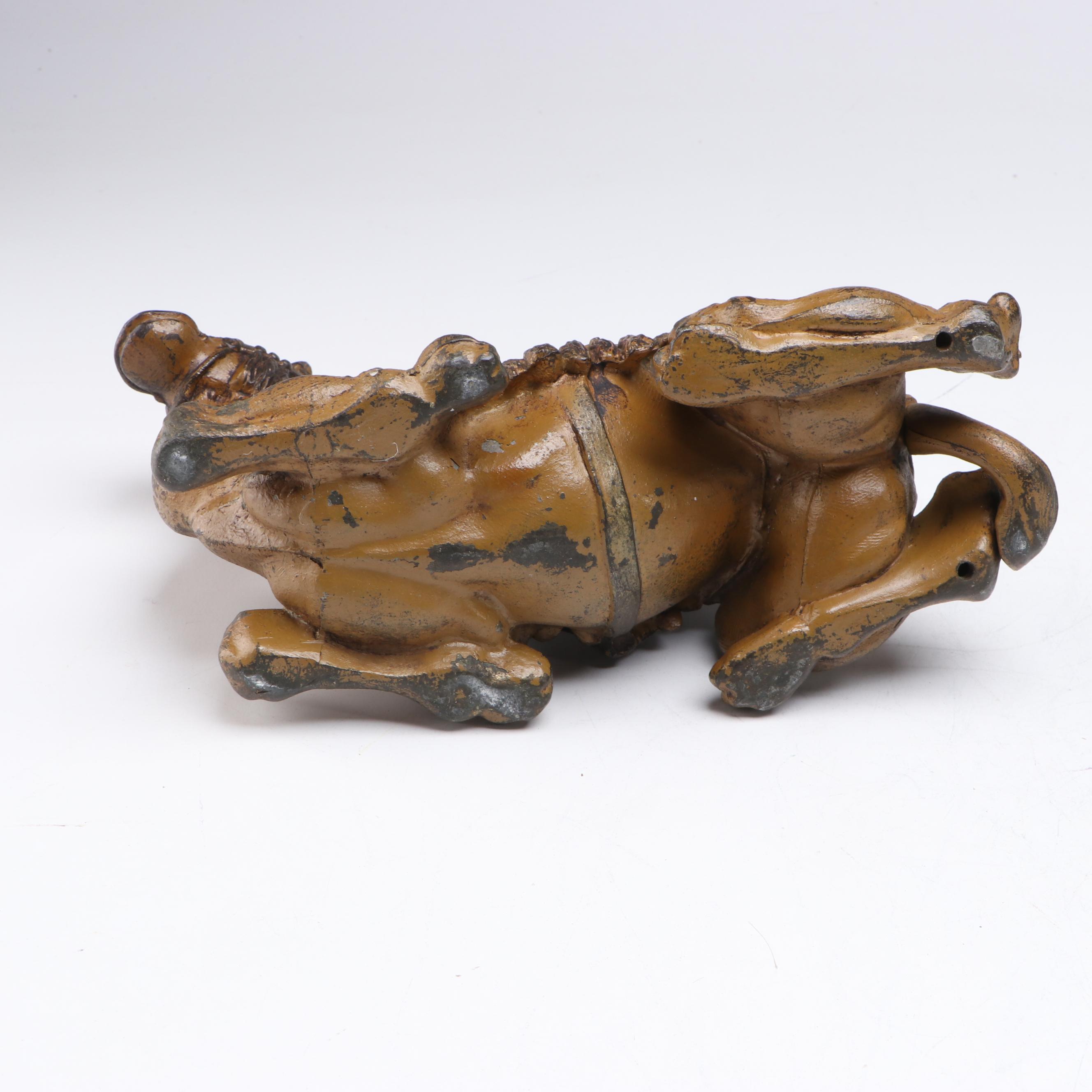 Vintage Cast Metal Camel Form Inkwells