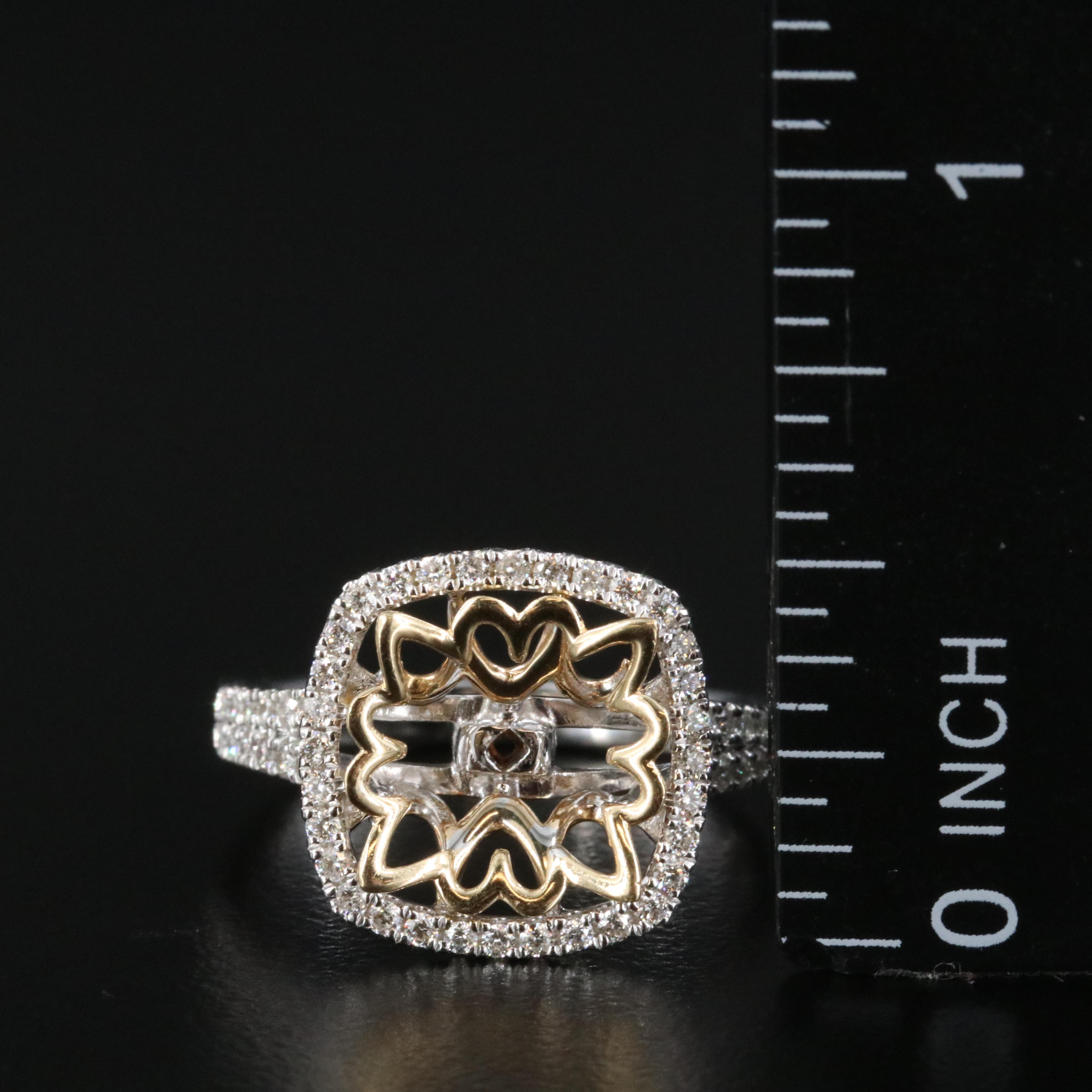 14K 0.44 CTW Diamond Semi Mount Ring